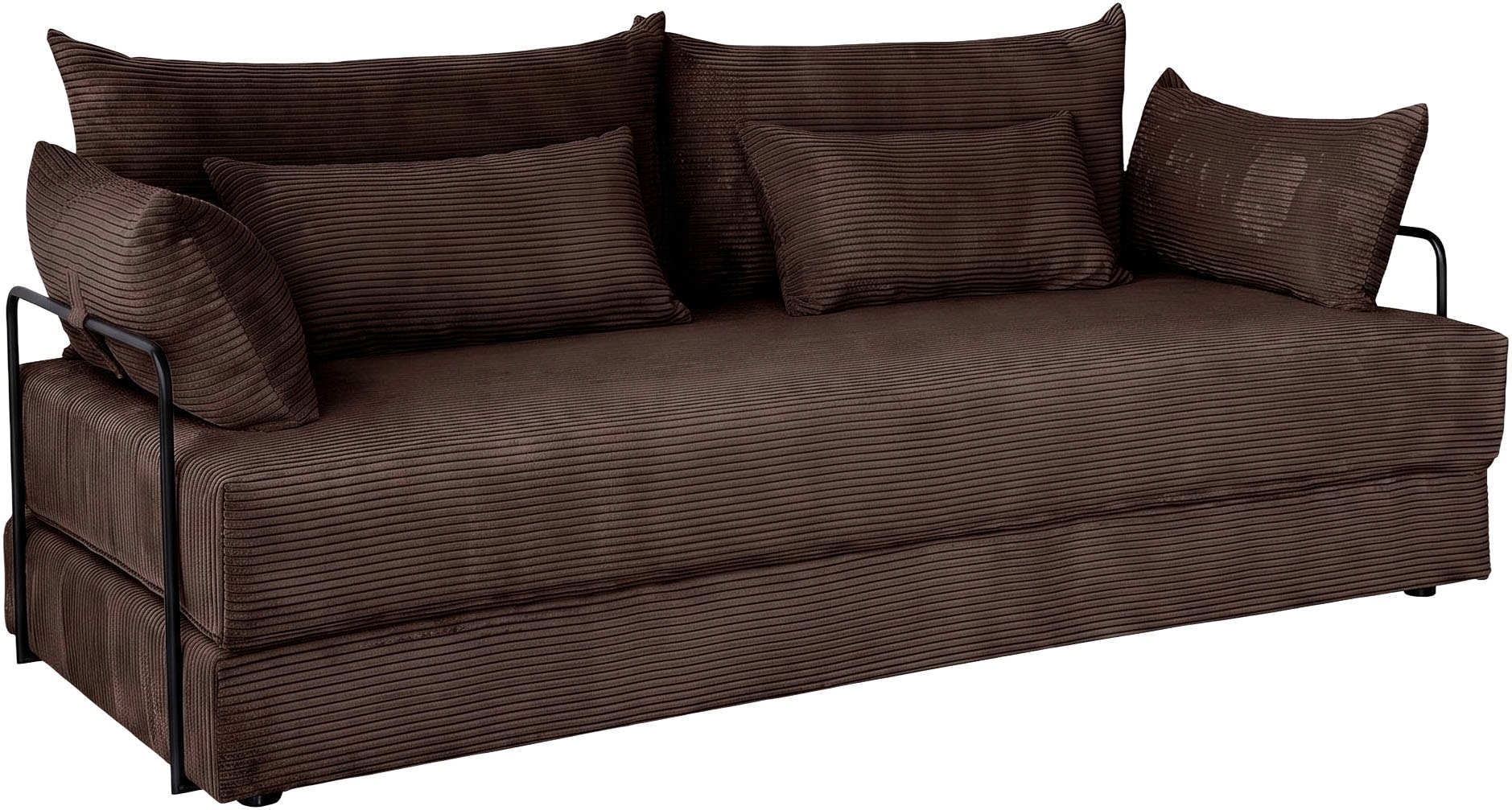 OTTO home Schlafsofa »Benny, Gästebett 181x198 cm, in 2 Qualitäten mit Zierkissen« CLASSIC - Bonnellfedern - ideal als Gästebett