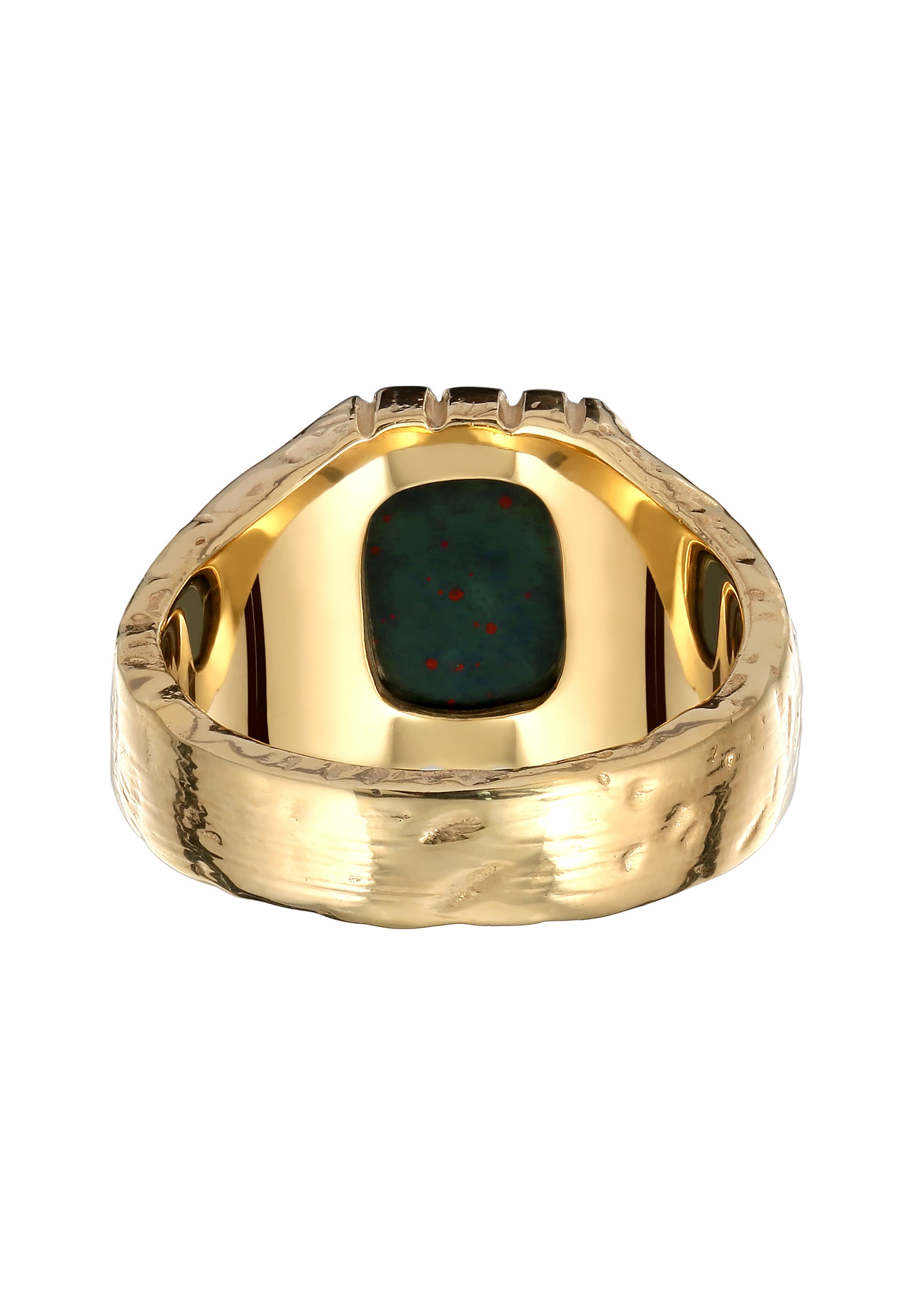 Kuzzoi Silberring »Ring Rechteck Quarz Grün 925 Sterling Silber vergoldet«