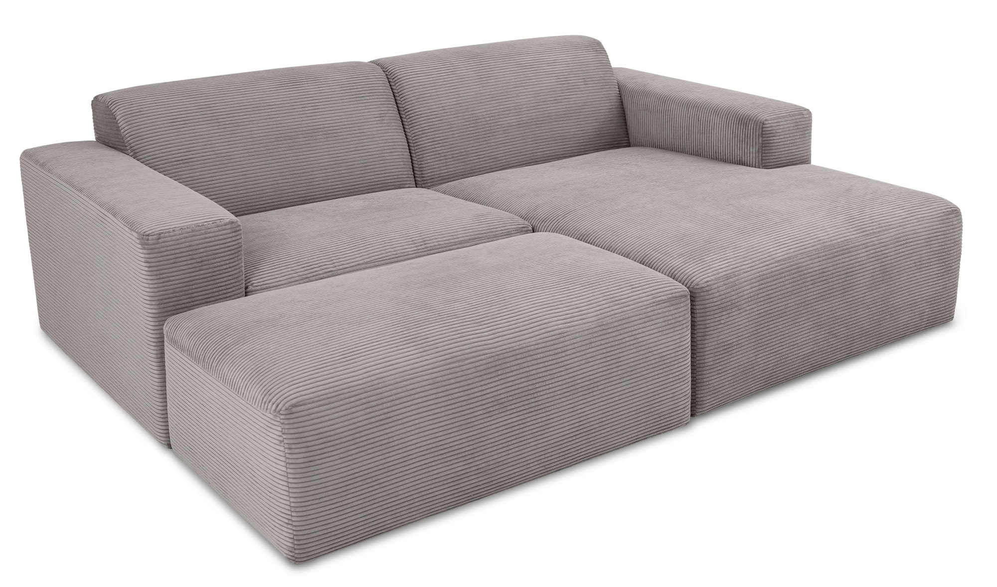 INOSIGN Ecksofa »Koa,228cm, L-Form, Modulsofa, Webstoff, Cord«, Designsofa, Set, Hocker inklusive, weicher Lounge-Sitzkomfort