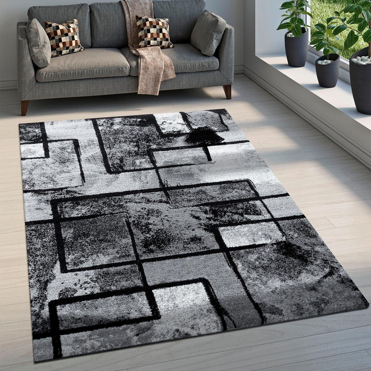 Paco Home Teppich BAUR auf »Mondial 101«, Design rechteckig, Rechnung modernes | Kurzflor, abstraktes