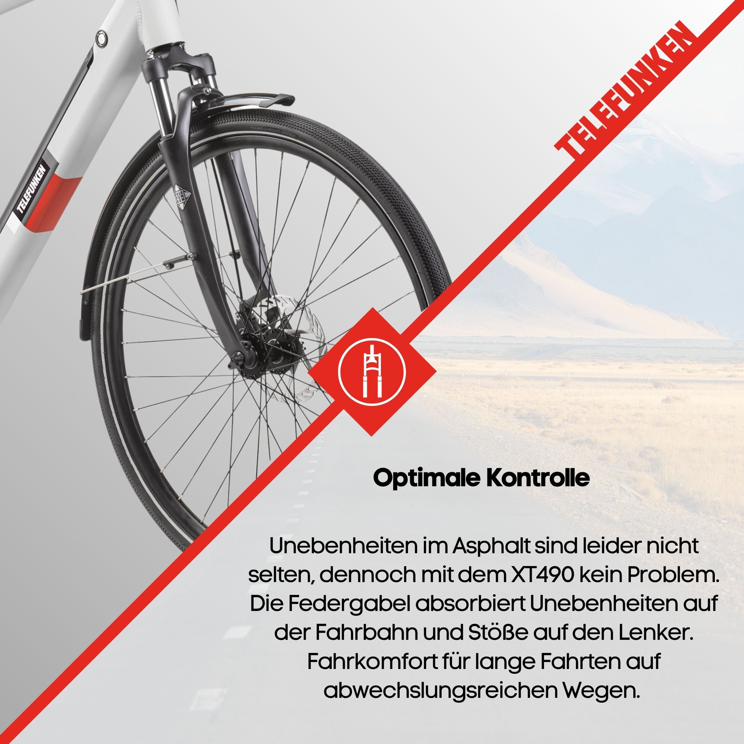 Telefunken E-Bike »E-Trekking Expedition XT490 Herren«, 8 Gang, Shimano, Altus, Heckmotor 250 W, Pedelec, Elektrofahrrad, Herren, innerhalb StVZO, 28 Zoll