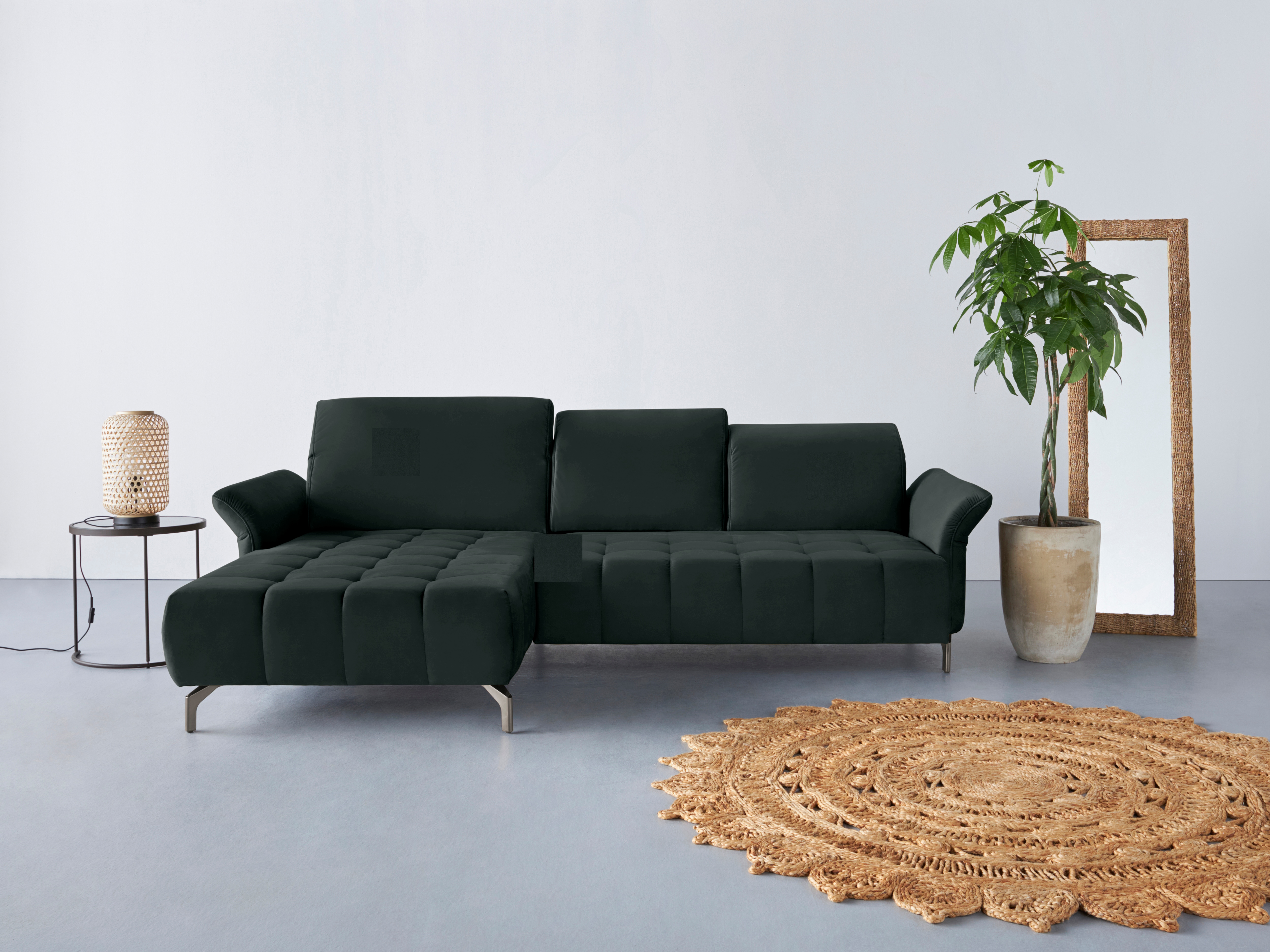 OTTO home Ecksofa "Fresh L-Form" Federkern, wahlweise Kopfteilverstellung und motorischer Vorziehsitz