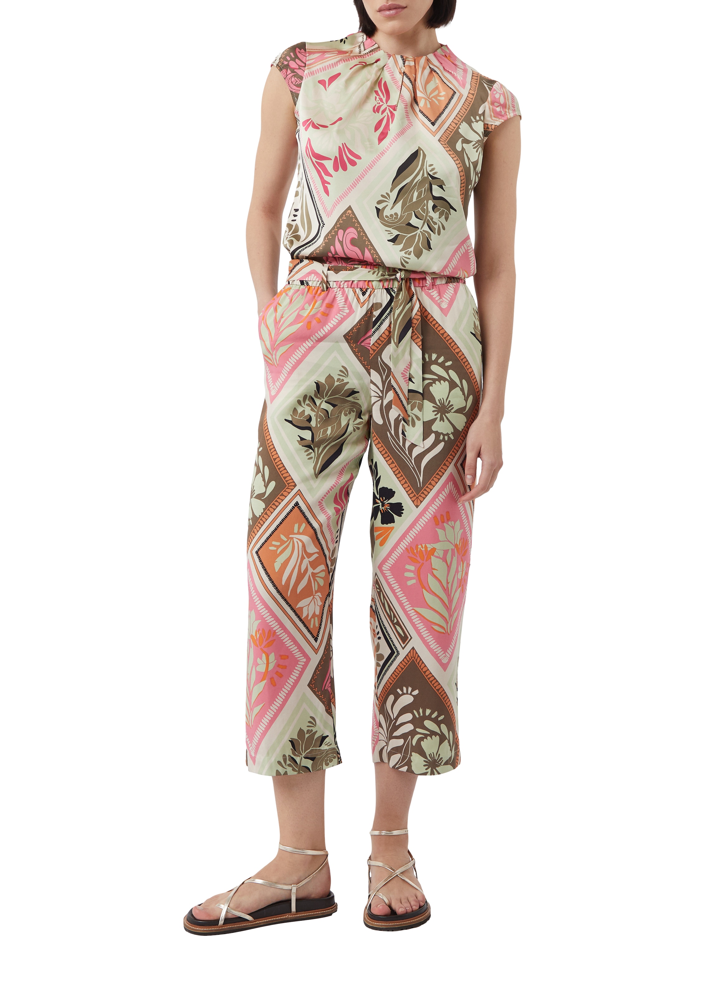 Comma 7/8-Hose  mit floralem Muster