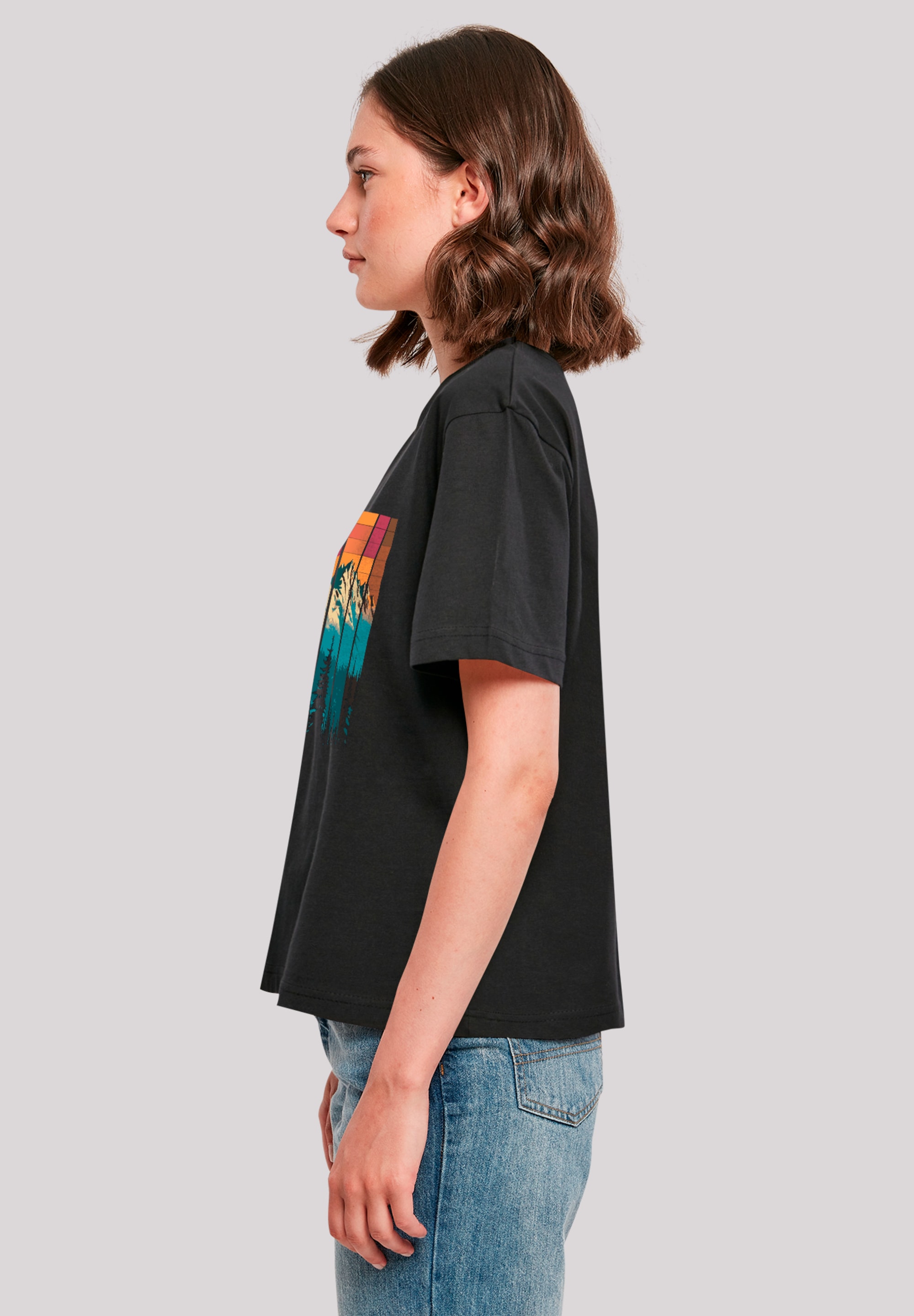 F4NT4STIC T-Shirt »Berg Sonnenuntergang Retro«, Premium Qualität