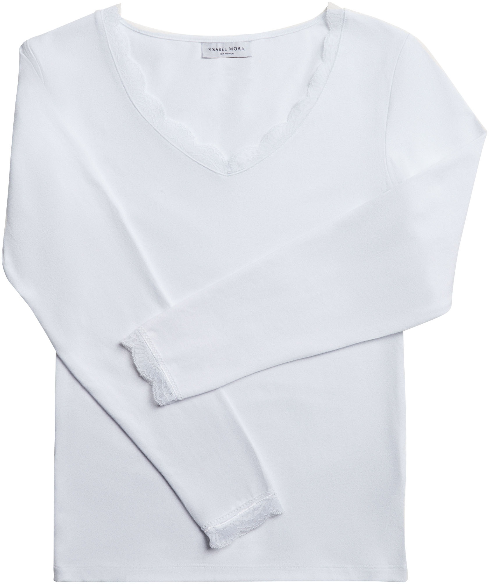 YSABEL MORA Langarmshirt »BASIC COLLECTION COTTON WITH LACE«, (3er Pack), das perfekte Basic-Longsleeve für jeden Tag