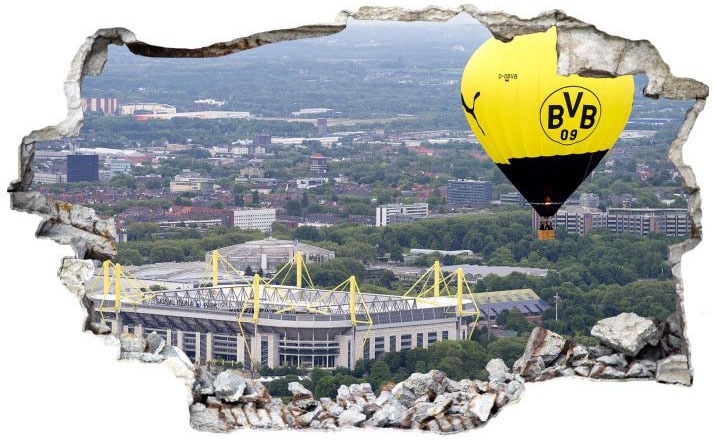 entfernbar St.), BVB selbstklebend, Wall-Art | BAUR Wandtattoo Heißluftballon«, (1 Fußball »3D