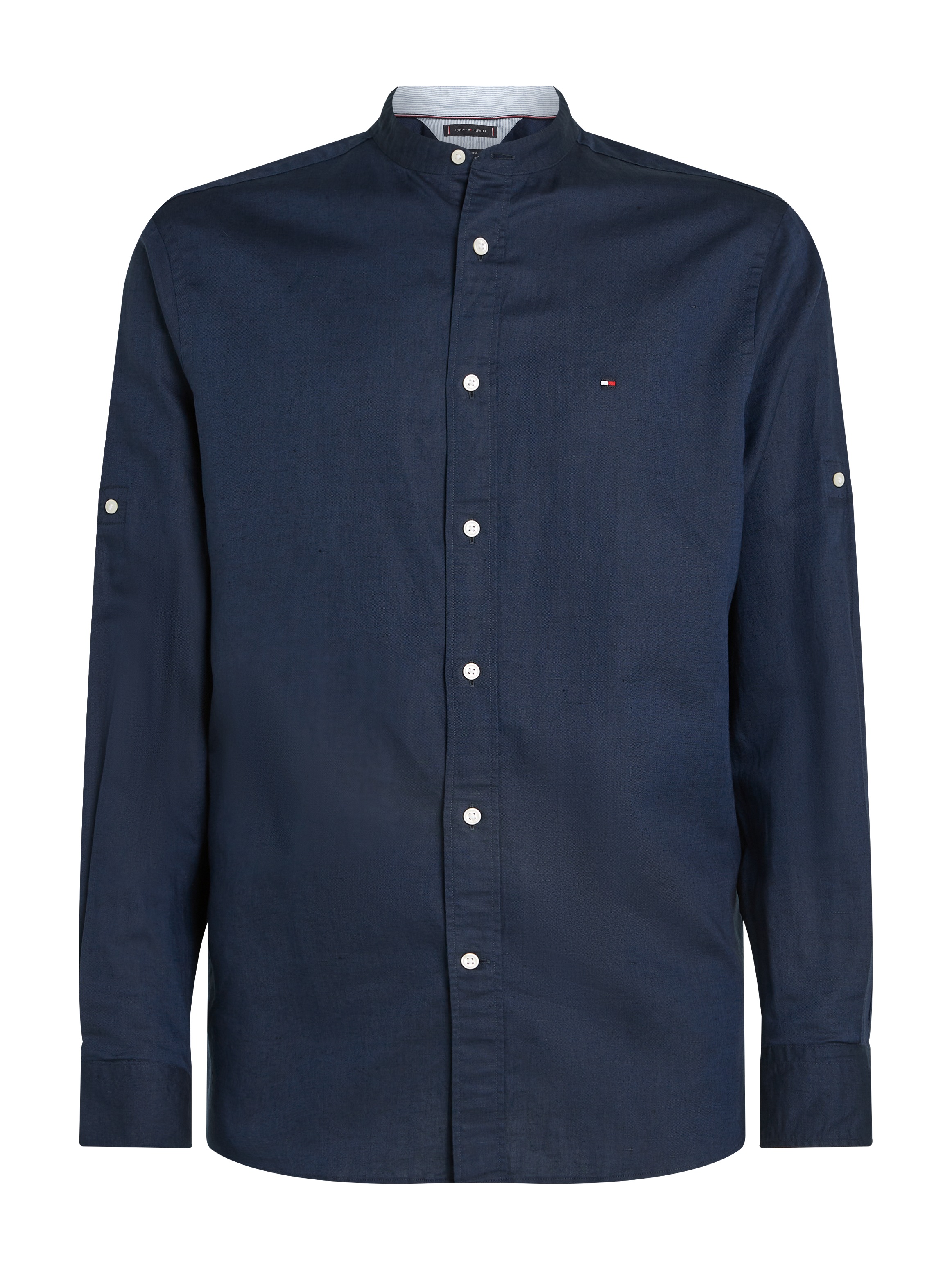 Tommy Hilfiger Langarmhemd »LINEN BLEND MAO COLLAR SHIRT«