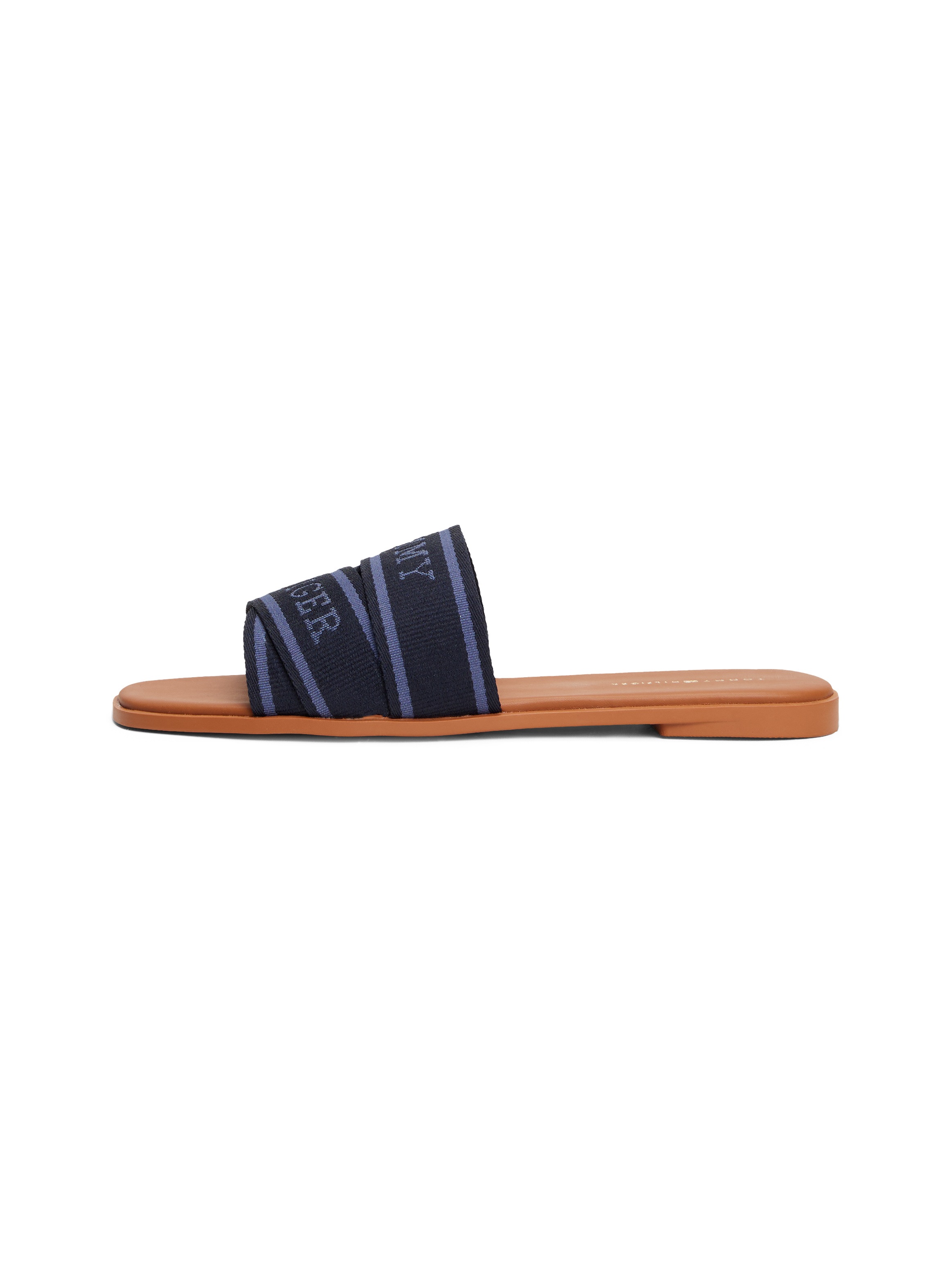 Tommy Hilfiger Pantolette »TOMMY HILFIGER WEBBING MULE«, Blockabsatz, Sommerschuh, Bequemschuh, Flats mit Logoschriftzug