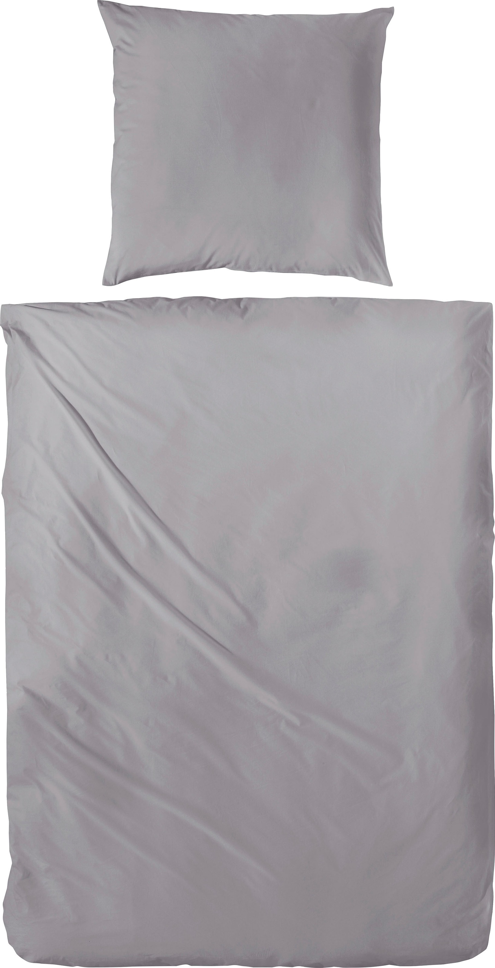 Primera Bettwäsche "Uni Luxus-Satin in Gr. 135x200, 155x220 oder 200x200 cm" 3 Stk. Bettwäsche aus Baumwolle, unifarbene Bettwäsche mit Reißverschluss