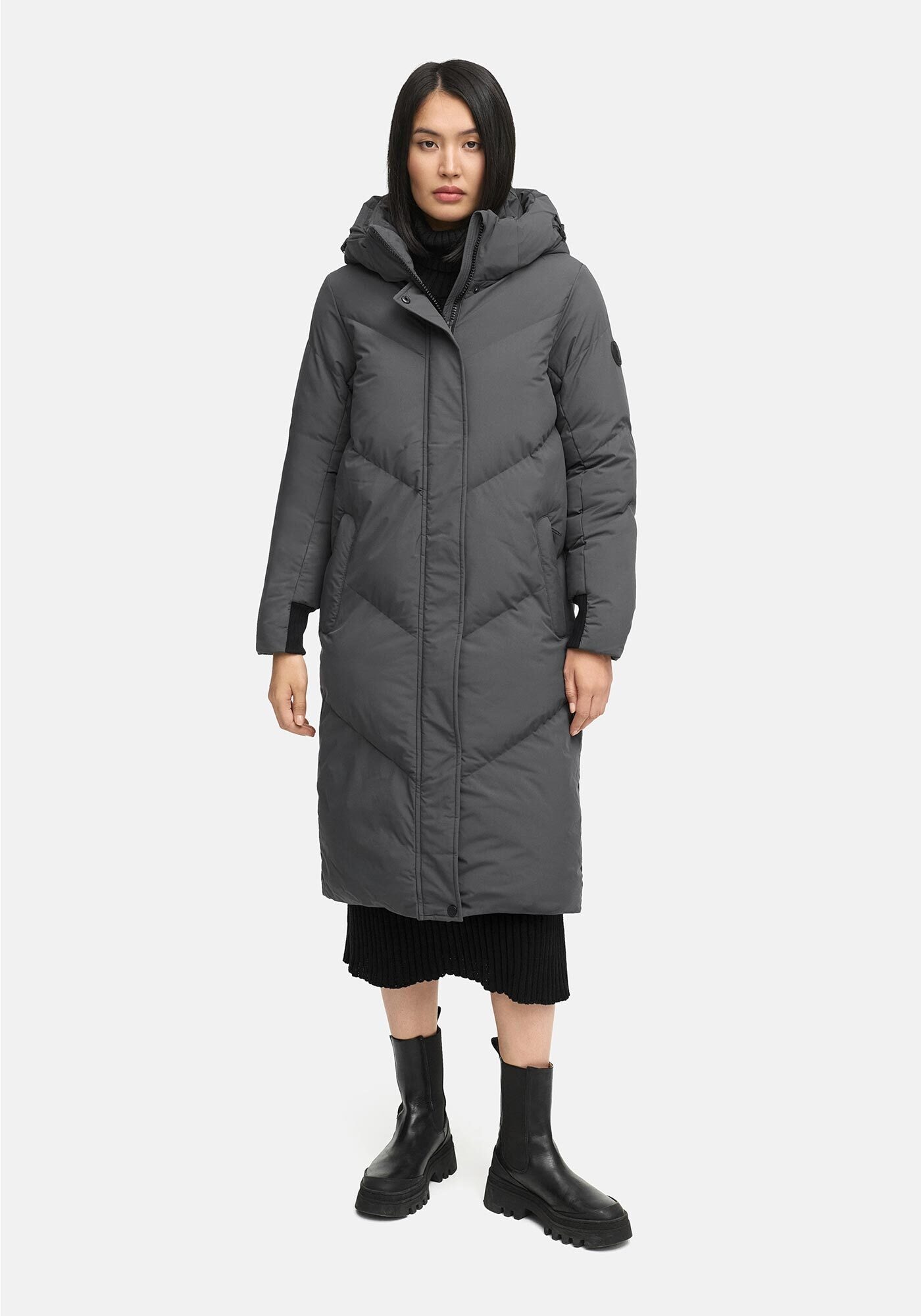 Marikoo Winterjacke "Teonaa" langer Winter Mantel gesteppt