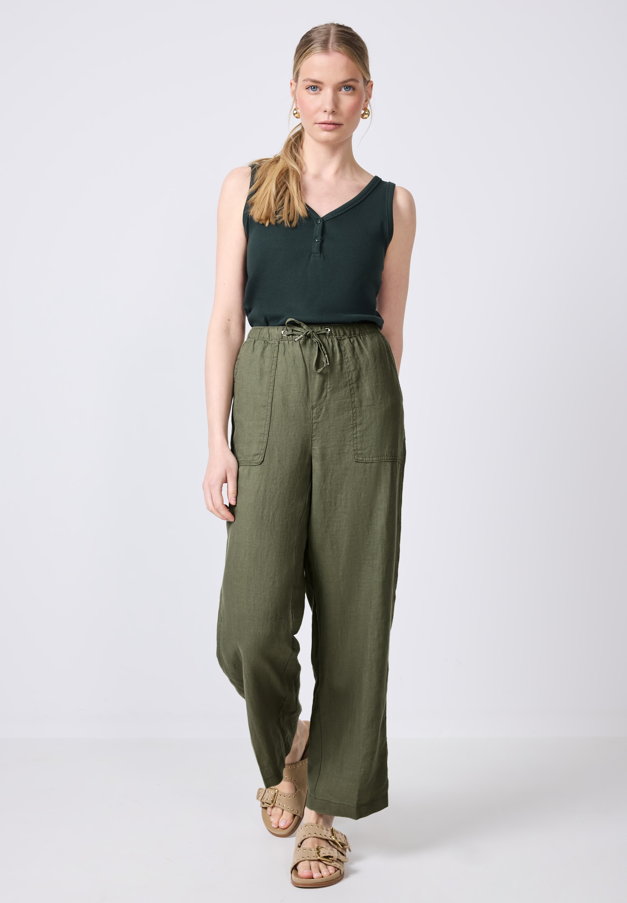 STREET ONE STUDIO Stoffhose, Elastikbund mit Tunnelzug