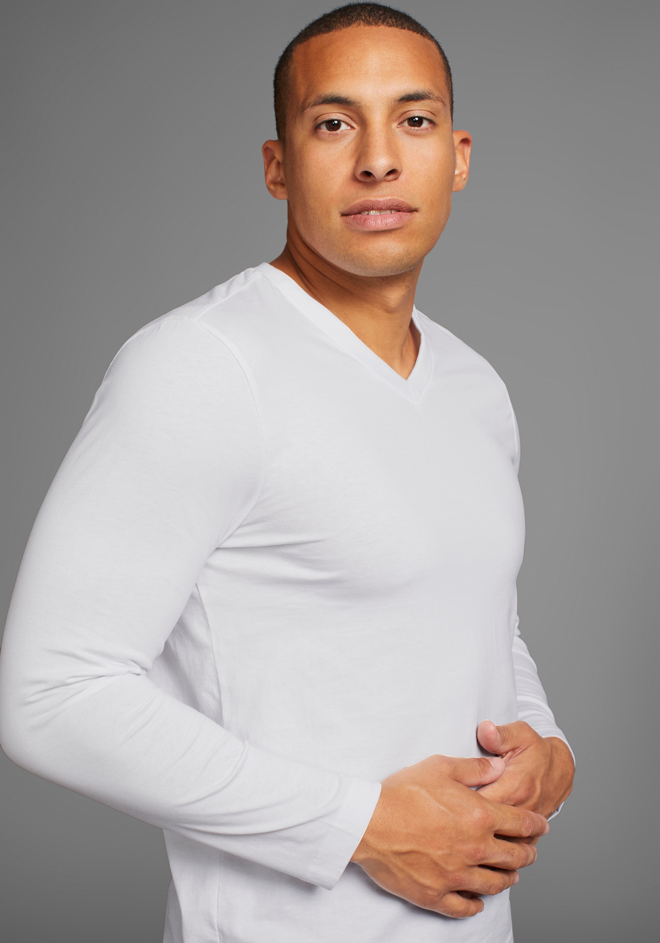 Man's World Langarmshirt »CIRCULAR COLLECTION«, (Packung, 2 tlg., 2-er Pack), auch zum Unterziehen