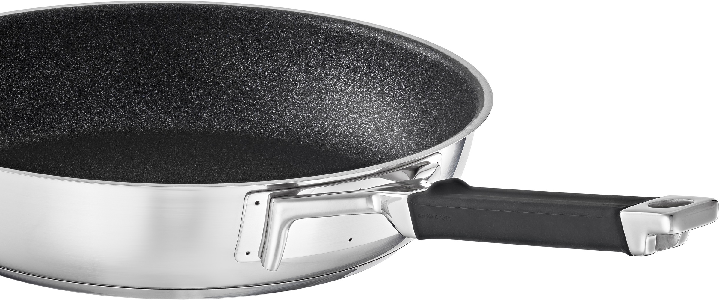 RÖSLE Bratpfanne "SILENCE PRO" Edelstahl 18/10 1 Stk. tlg. kratzfeste Premium-Antihaftversiegelung, Silikongriff, Induktion