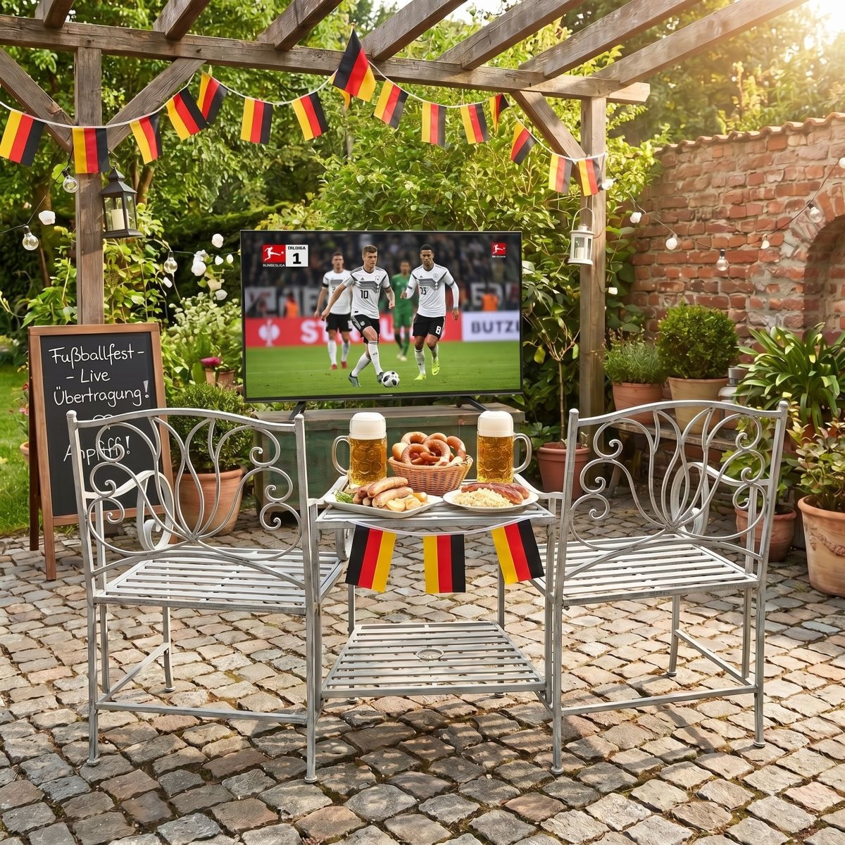 Ambiente Haus Sitzgruppe Stühle mit Tisch Outdoor geeignet