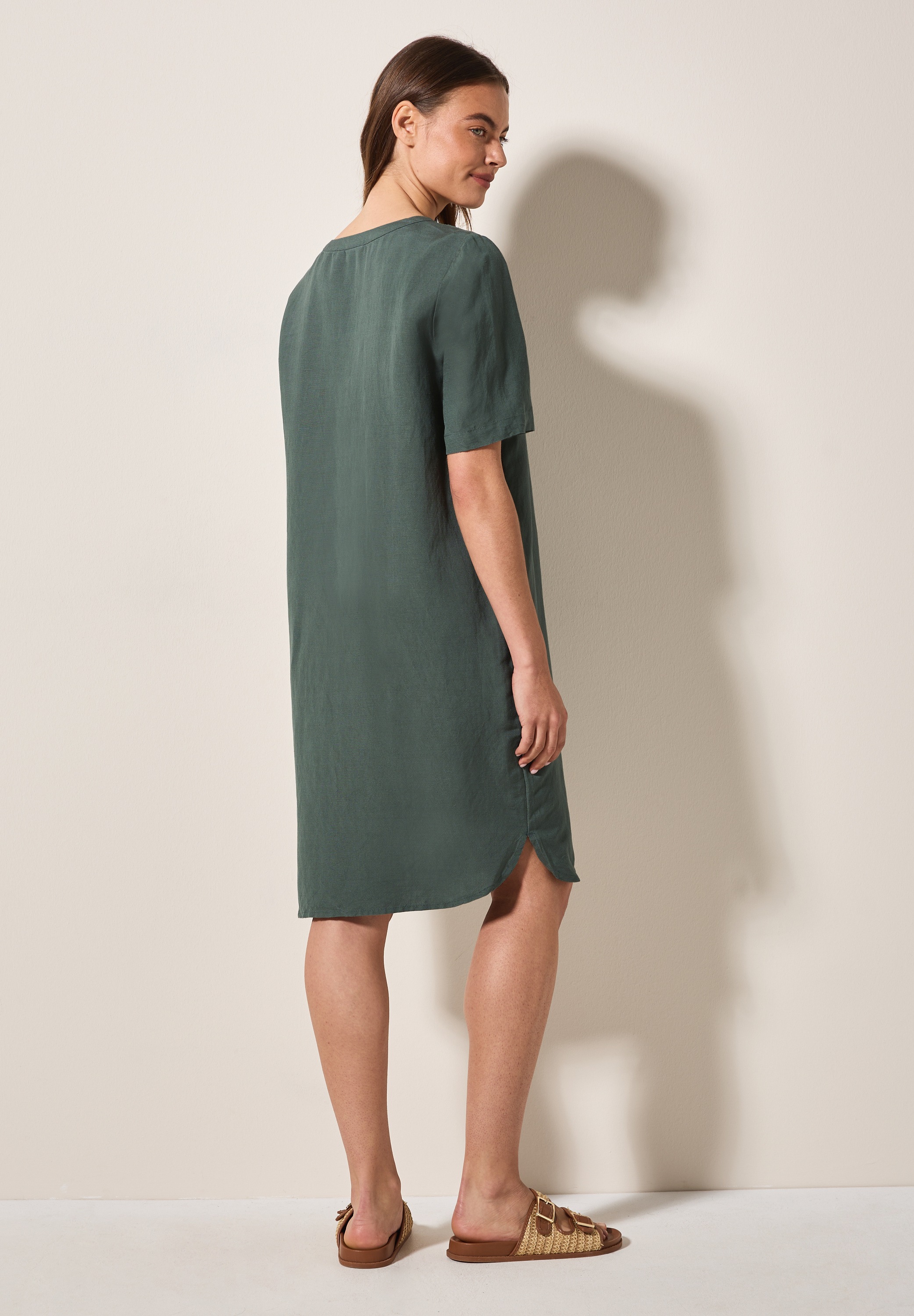 Cecil Sommerkleid, Splitneck, mit Leinen günstig online kaufen