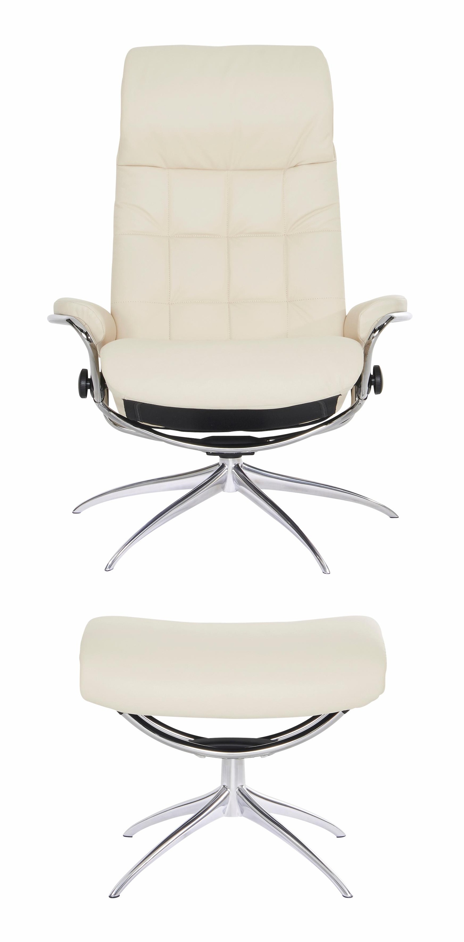 Stressless® Relaxsessel »London«, (Set, Relaxsessel mit Hocker), mit Hocker, High Back, mit Star Base, Gestell Chrom