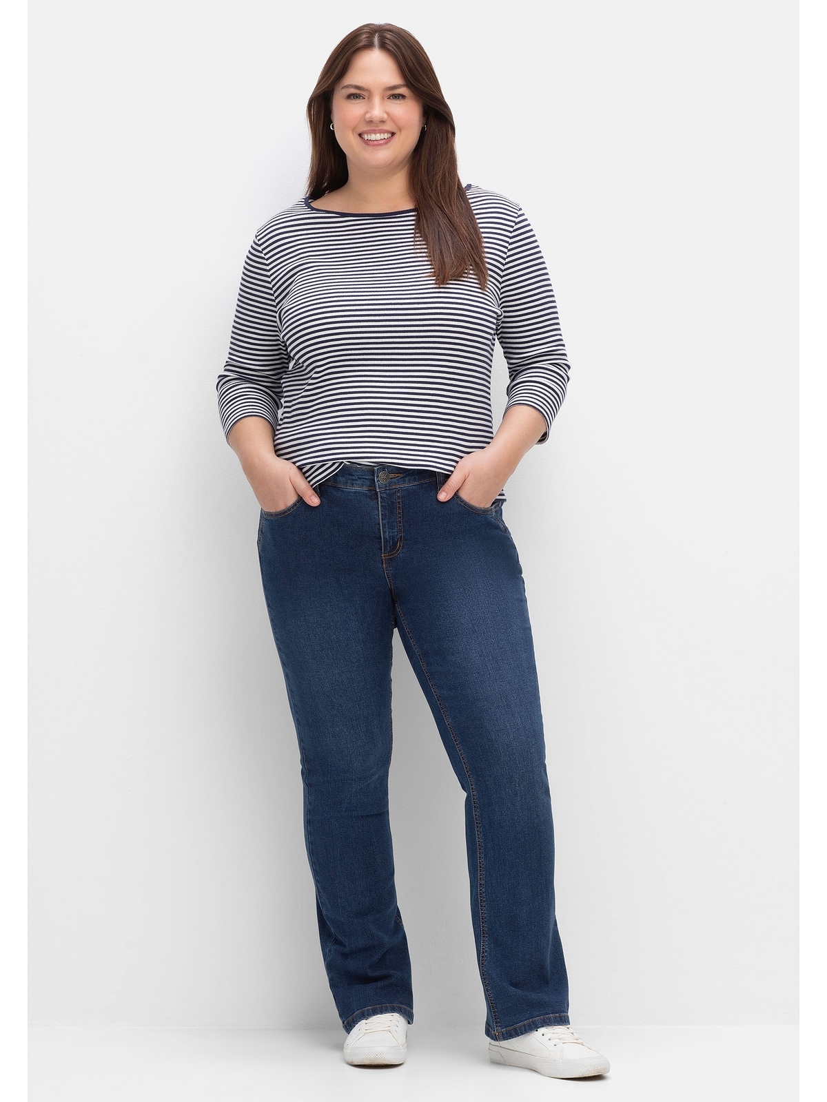 Sheego Bootcut-Jeans »Große Größen«, SUSANNE ideal bei viel Bauch und schmalen Beinen
