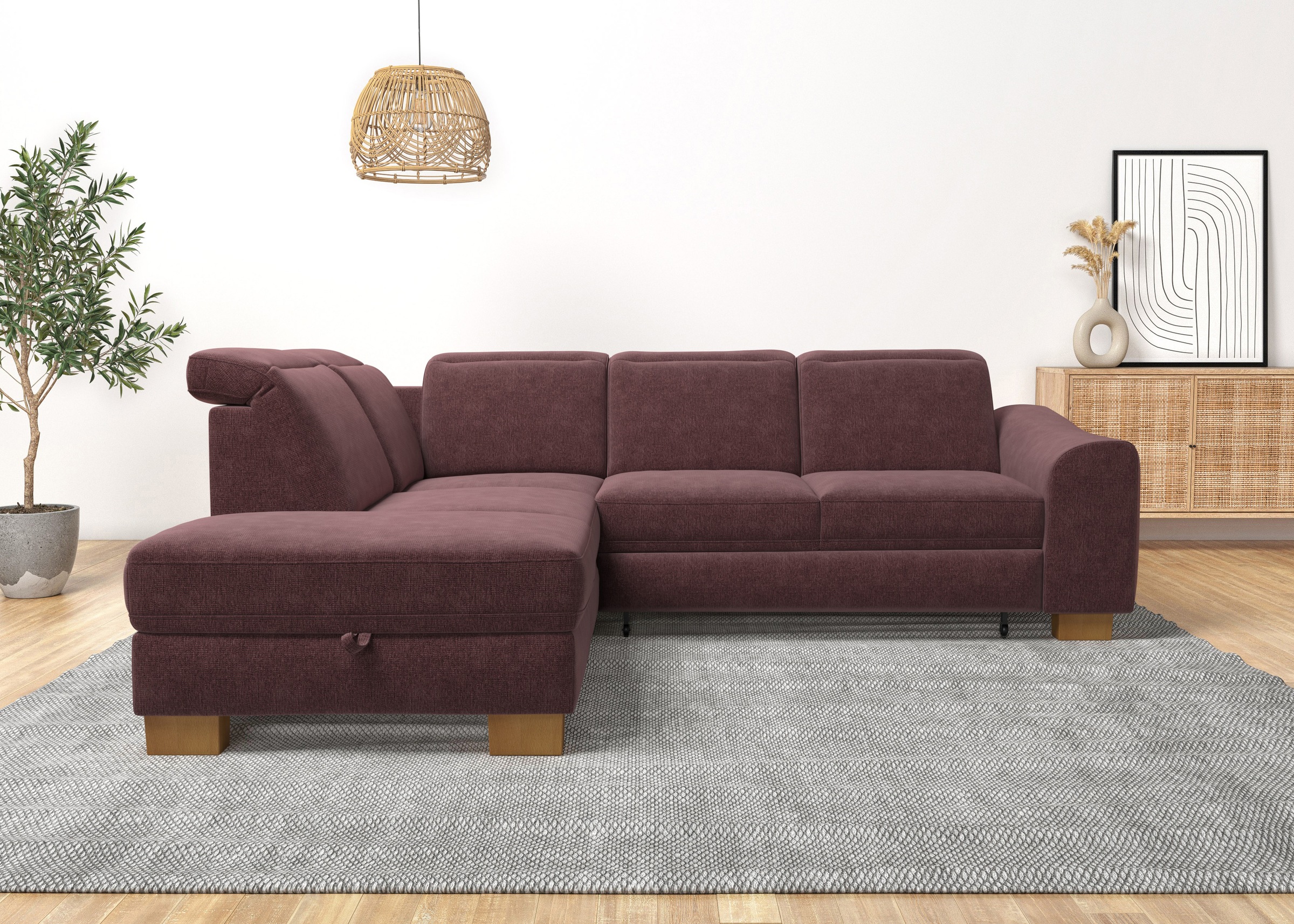 Thumbnail - Home affaire Ecksofa "Dundee L-Form" wahlweise mit Kopfteilverstellung und zusätzlich mit Bettfunktion