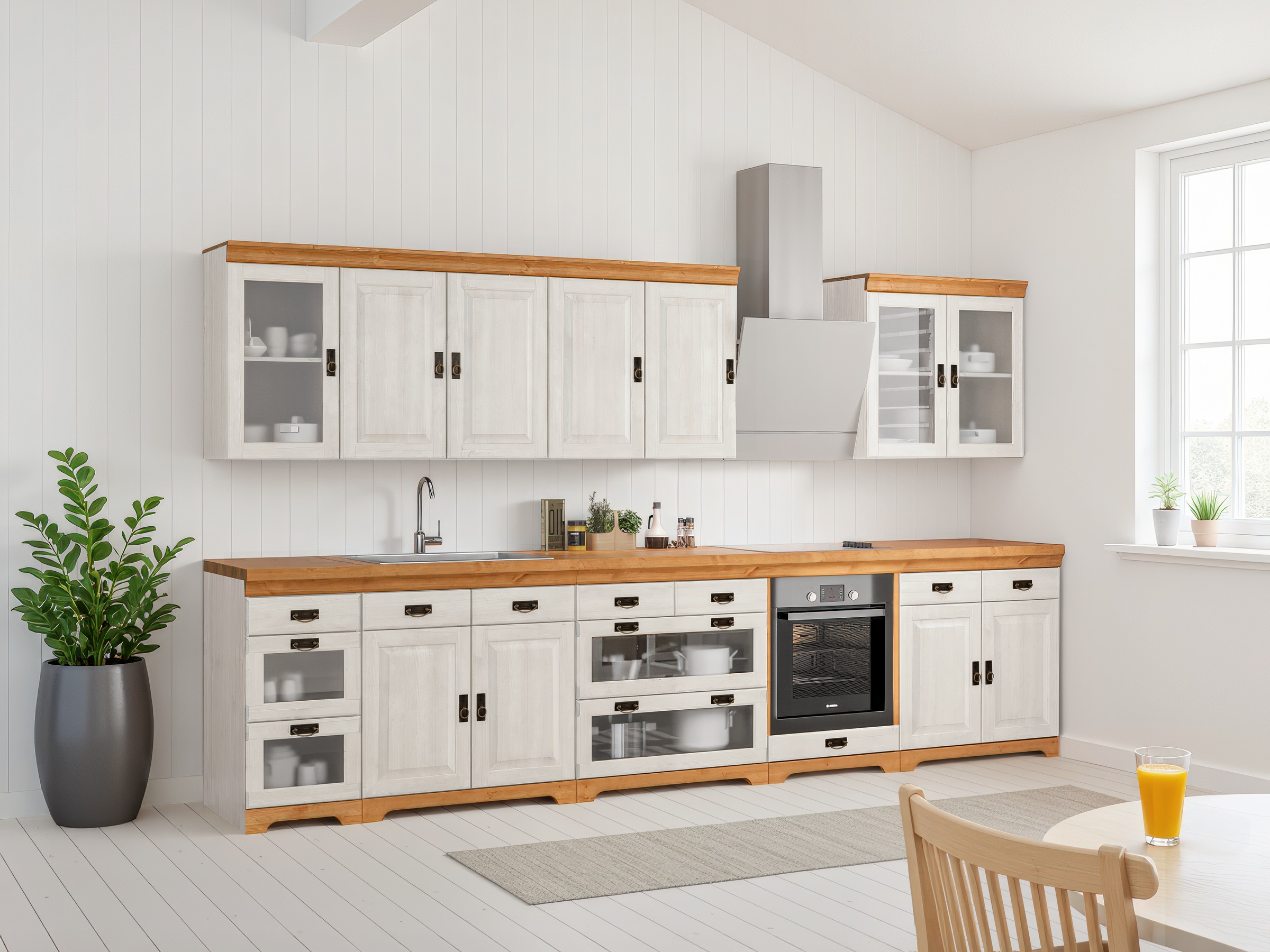 OTTO home Unterschrank "Rügen" Breite 40 cm, FSC zertifiziert, Schubkästen mit Glaseinsatz