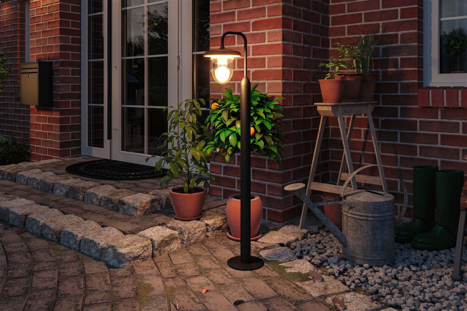 Paulmann LED Außen-Wandleuchte »Vintario IP44 rund 180x250mm max. 20W 230V Anthrazit Aluminium«, 1 flammig, Leuchtmittel E27 | ohne Leuchtmittel, seewasserresistent