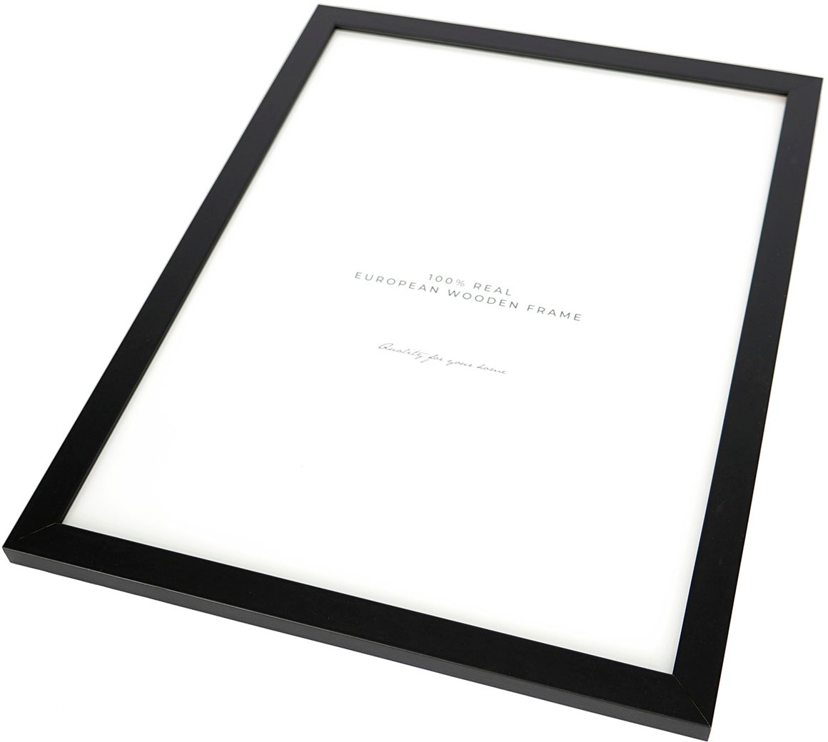 queence Bild »Now«, Schriftzüge-Sprüche & Texte-Motivationsbilder-Schwarz-Weiß, (1 St.), HD Premium Poster-Druck inkl. Holzrahmen