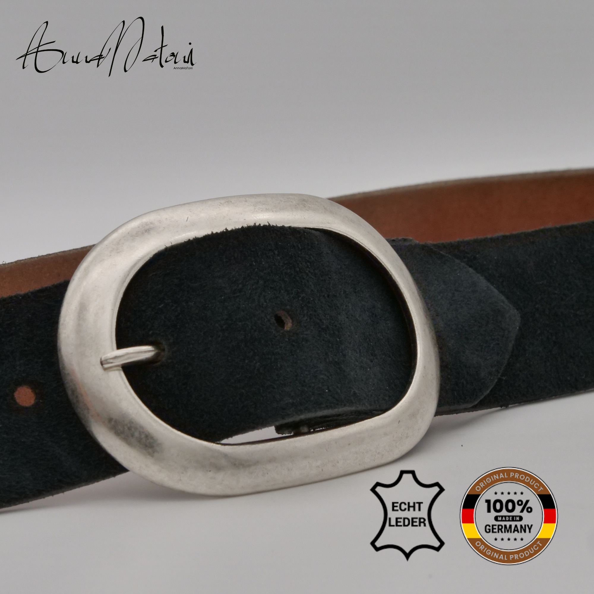 AnnaMatoni Ledergürtel »AnnaMatoni Damen Ledergürtel in hochwertigem Velour Leder 4cm«