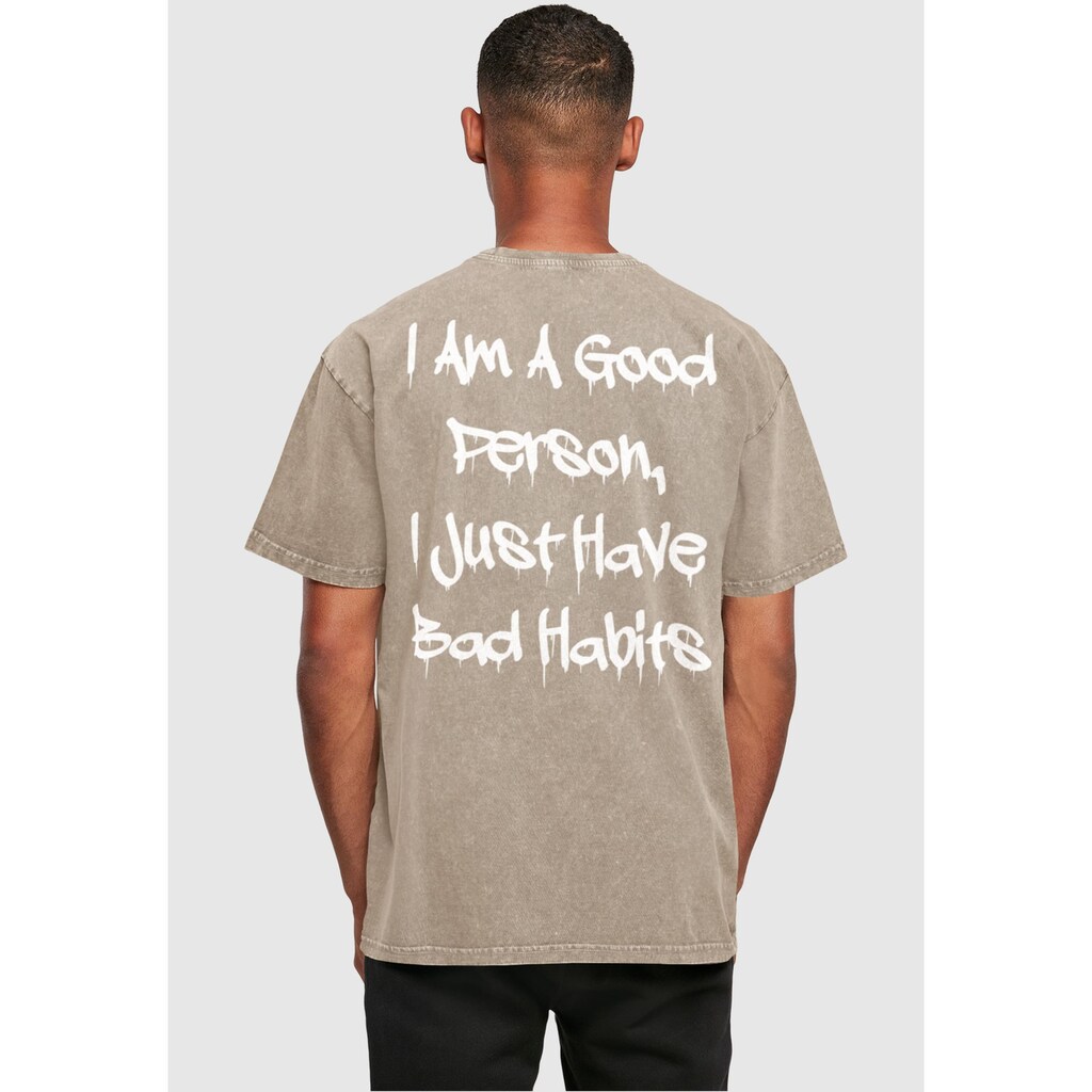Merchcode T-Shirt »Merchcode Herren Bad Habits Acid Washed Heavy Oversized Tee«, (1 tlg.)