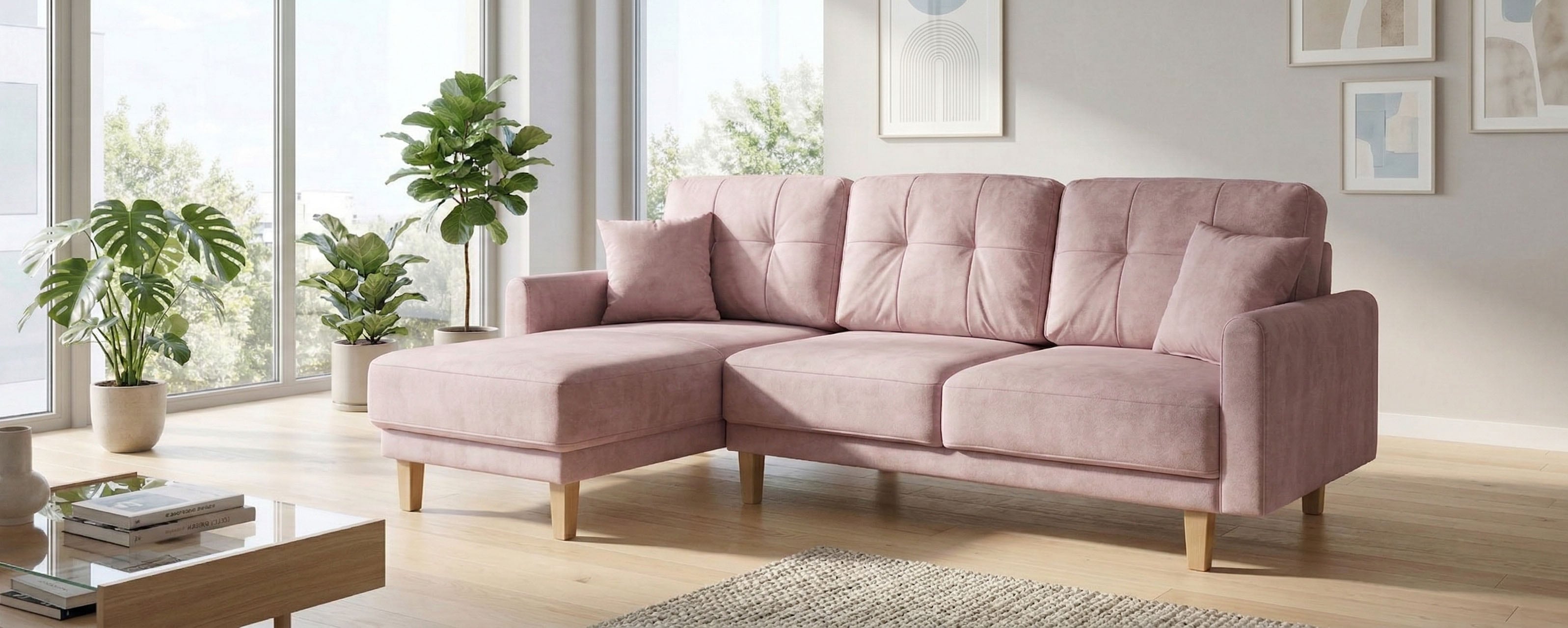 OTTO home Ecksofa "TRIPLO optionale Schlafsofa mit Bettkasten, Maße B/T/H: 234/164/89 cm" L-Form wahlweise mit Bettfunktion - Liegefläche 132x210 cm