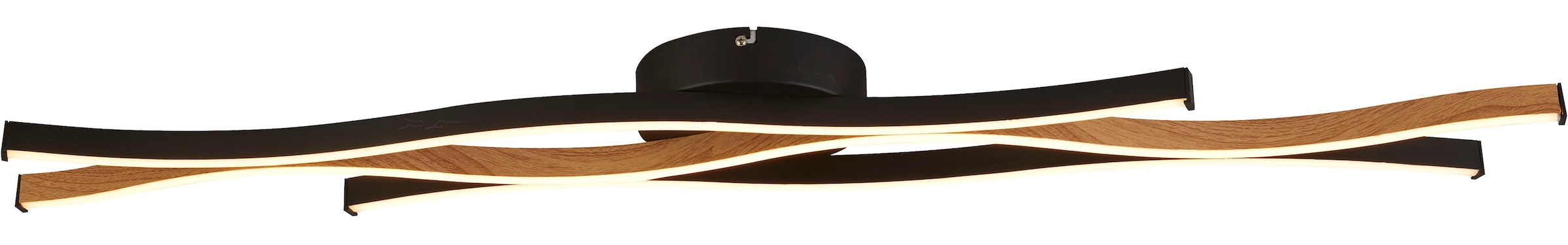 Searchlight LED Deckenleuchte »Deckenleuchte Bloom, 1-flammig«, 1 flammig, Leuchtmittel LED-Modul | LED fest integriert, Mit Holzoptik