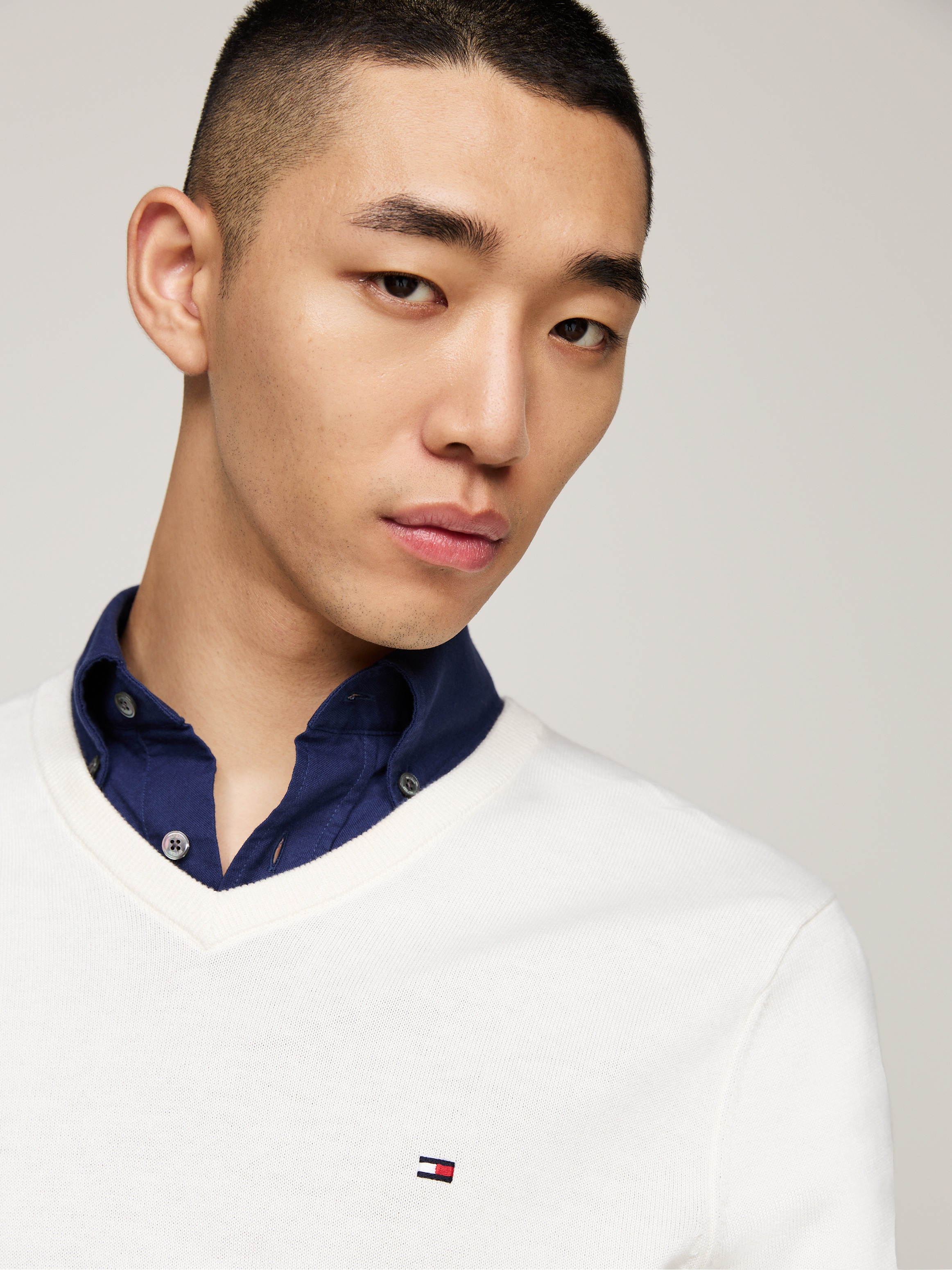 Tommy Hilfiger Strickpullover »ESSENTIAL COTTON V NECK«