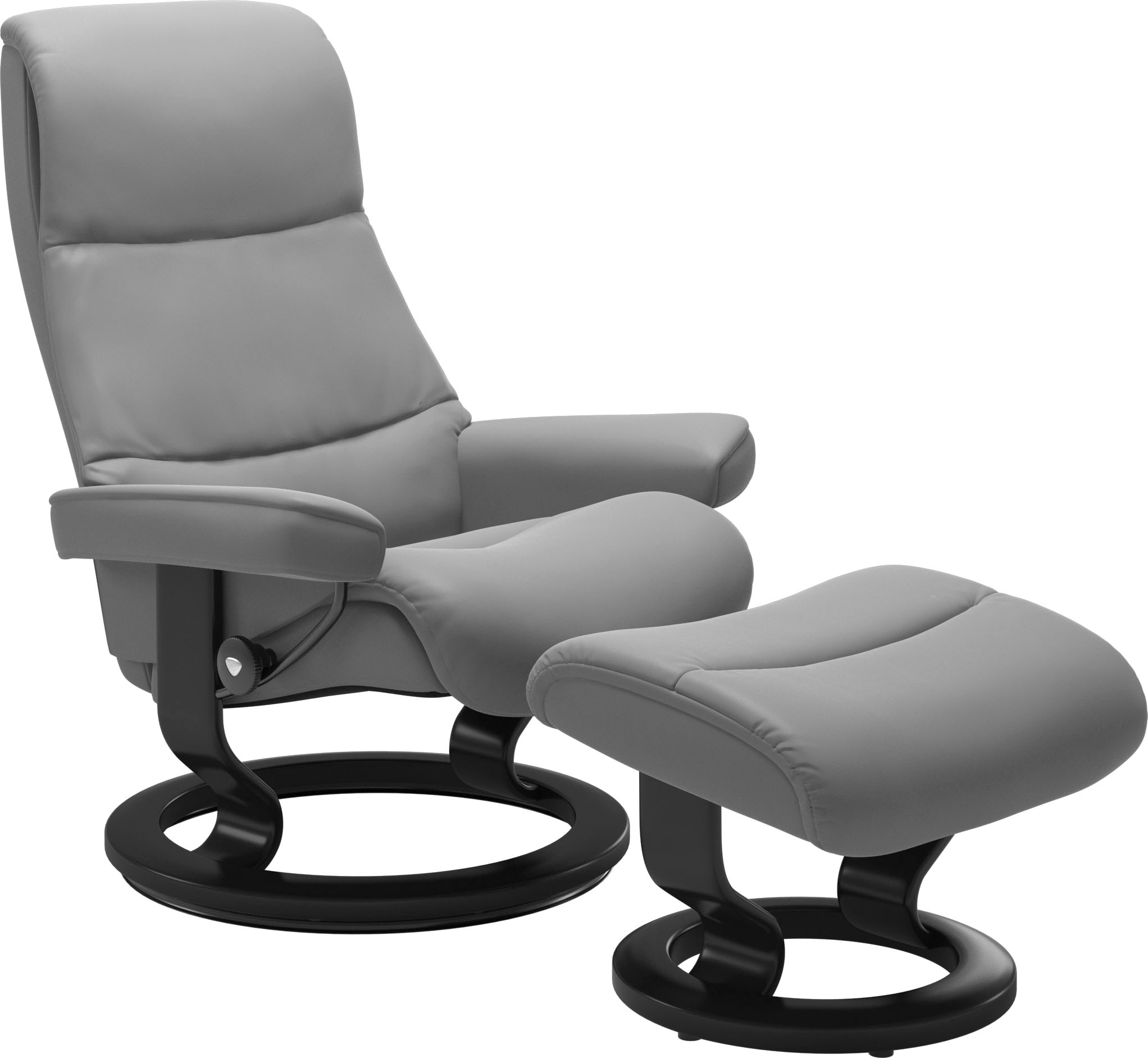 Stressless Relaxsessel "View" Set, Relaxsessel mit Hocker, mit Classic Base, Größe S,Gestell Schwarz