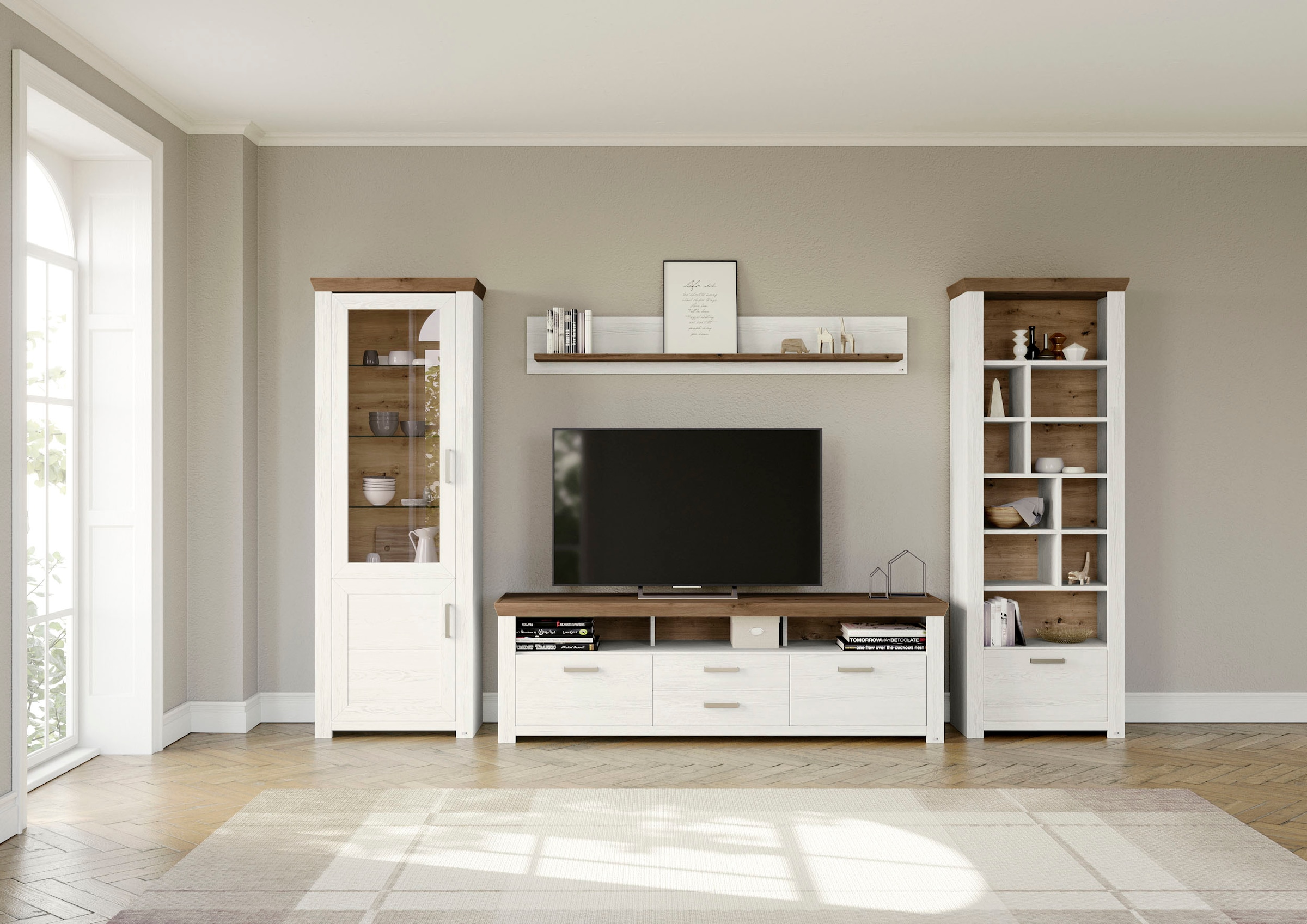 set one by Musterring Wohnwand "York" 4 Stk. tlg. Kombination 03, in 3 Farb günstig online kaufen