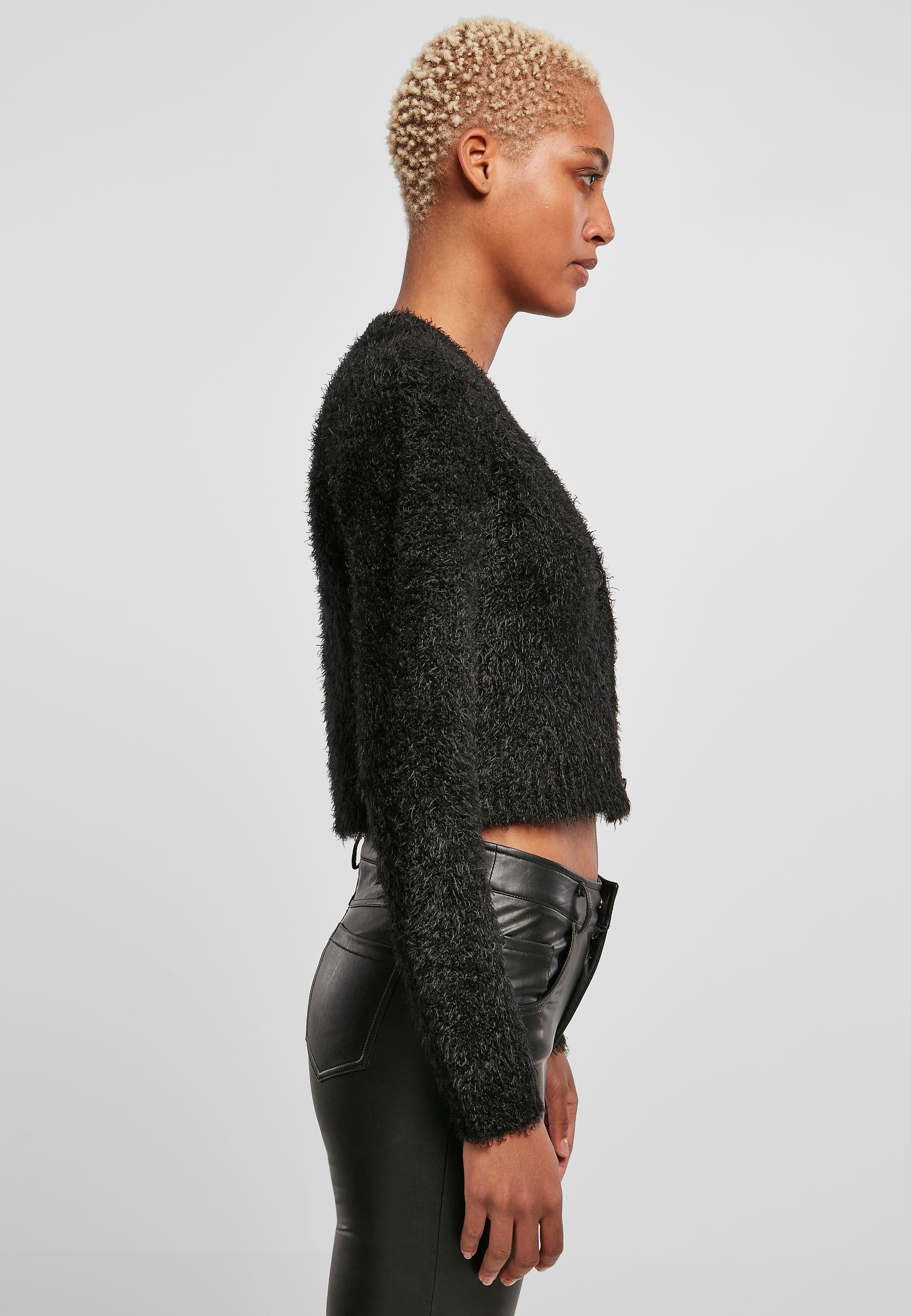 URBAN CLASSICS Strickjacke »Urban Classics Damen Ladies Cropped Feather Cardigan«