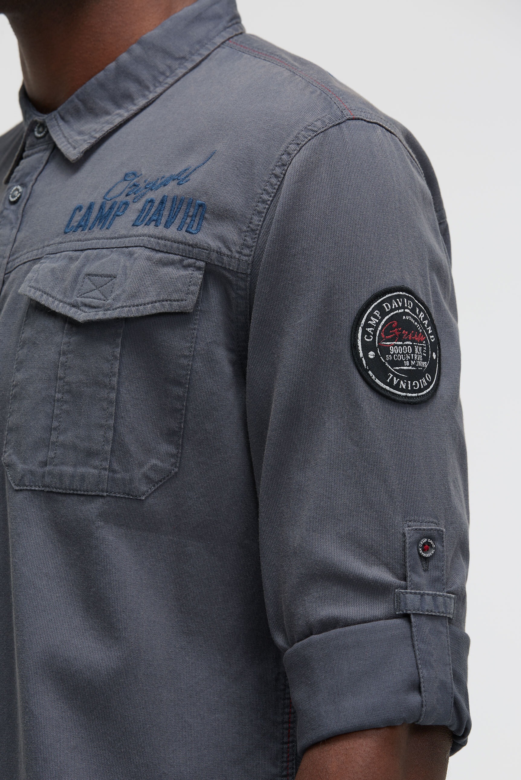 CAMP DAVID Langarmhemd mit Klappentaschen