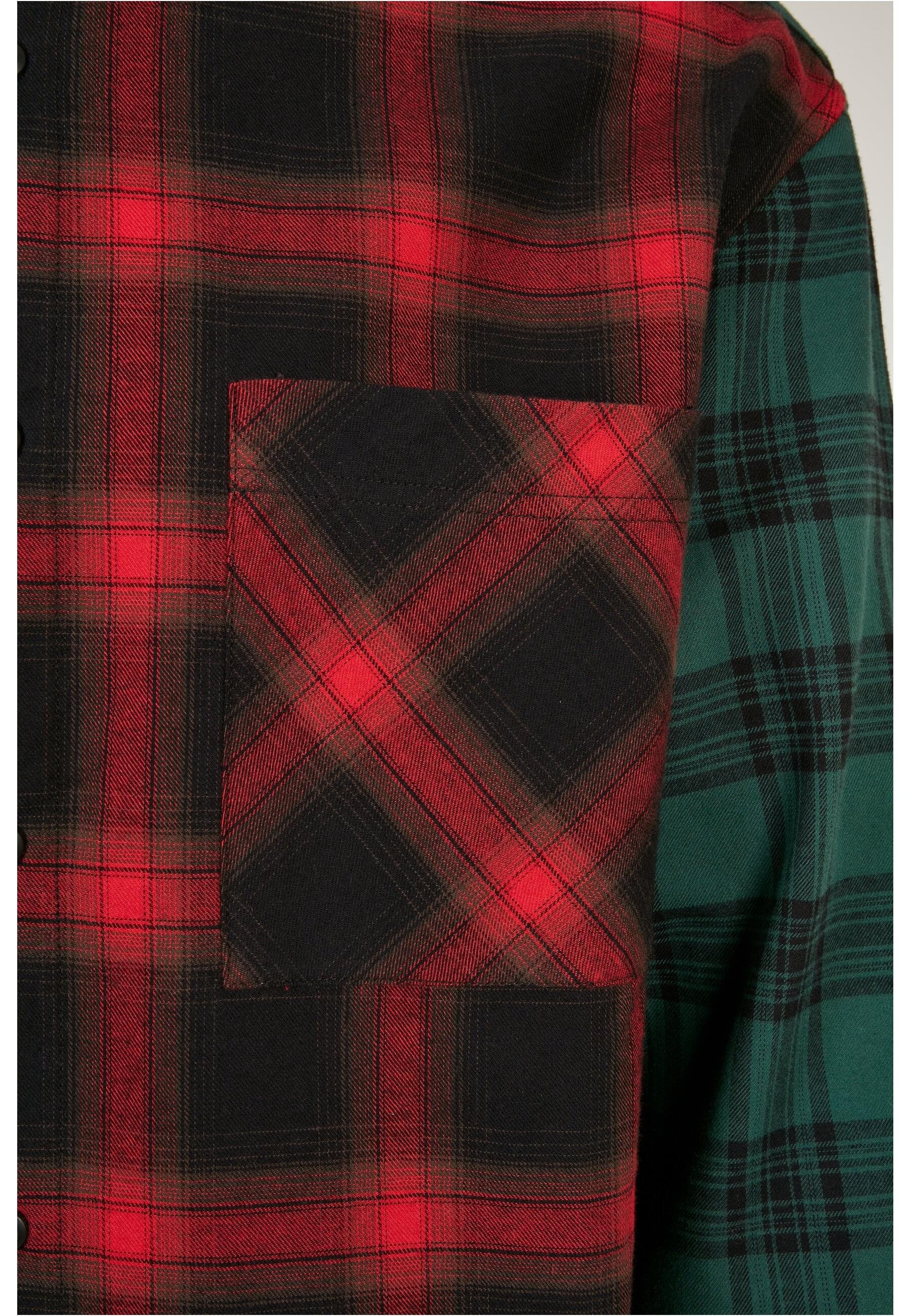 URBAN CLASSICS Langarm-Poloshirt »Urban Classics Herren Oversized Mix Check Shirt«, (1 tlg.)