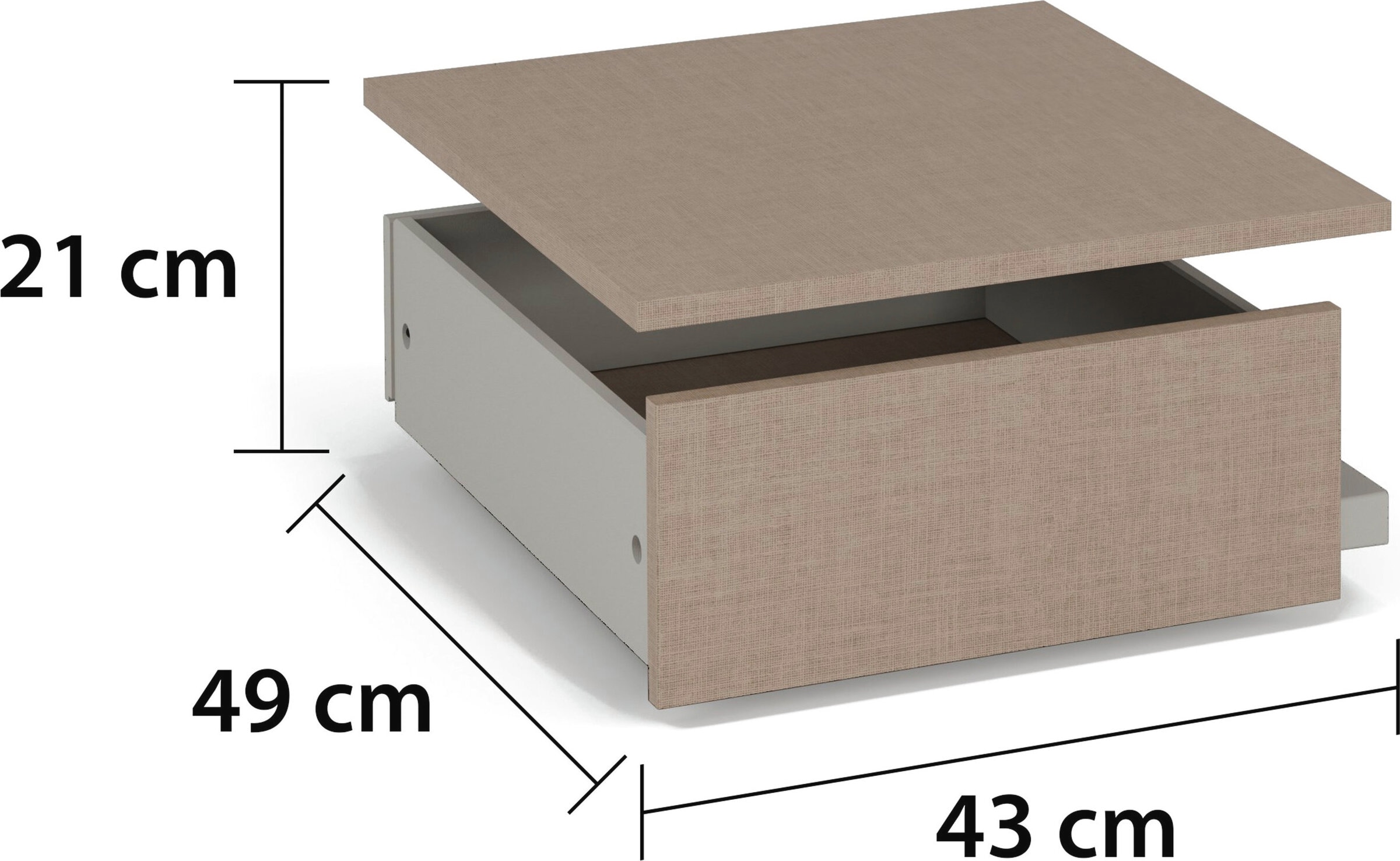 rauch Schubladeneinsatz "Zubehör für rauch-ONE Schränke Kleiderschrank Garderobe" mit 1 Schublade, Tiefe, 49 cm, MADE IN GERMANY
