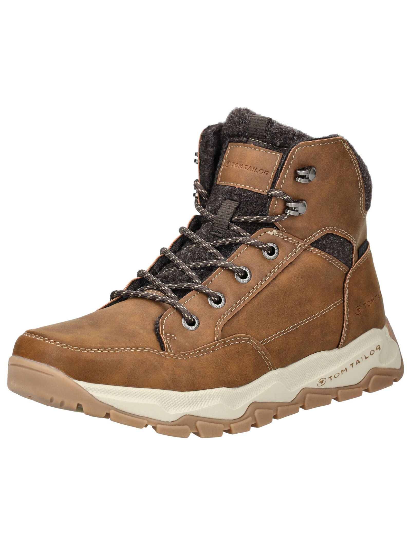 TOM TAILOR Schnürstiefelette "Tom Tailor Stiefelette Lederimitat/Textil" günstig online kaufen