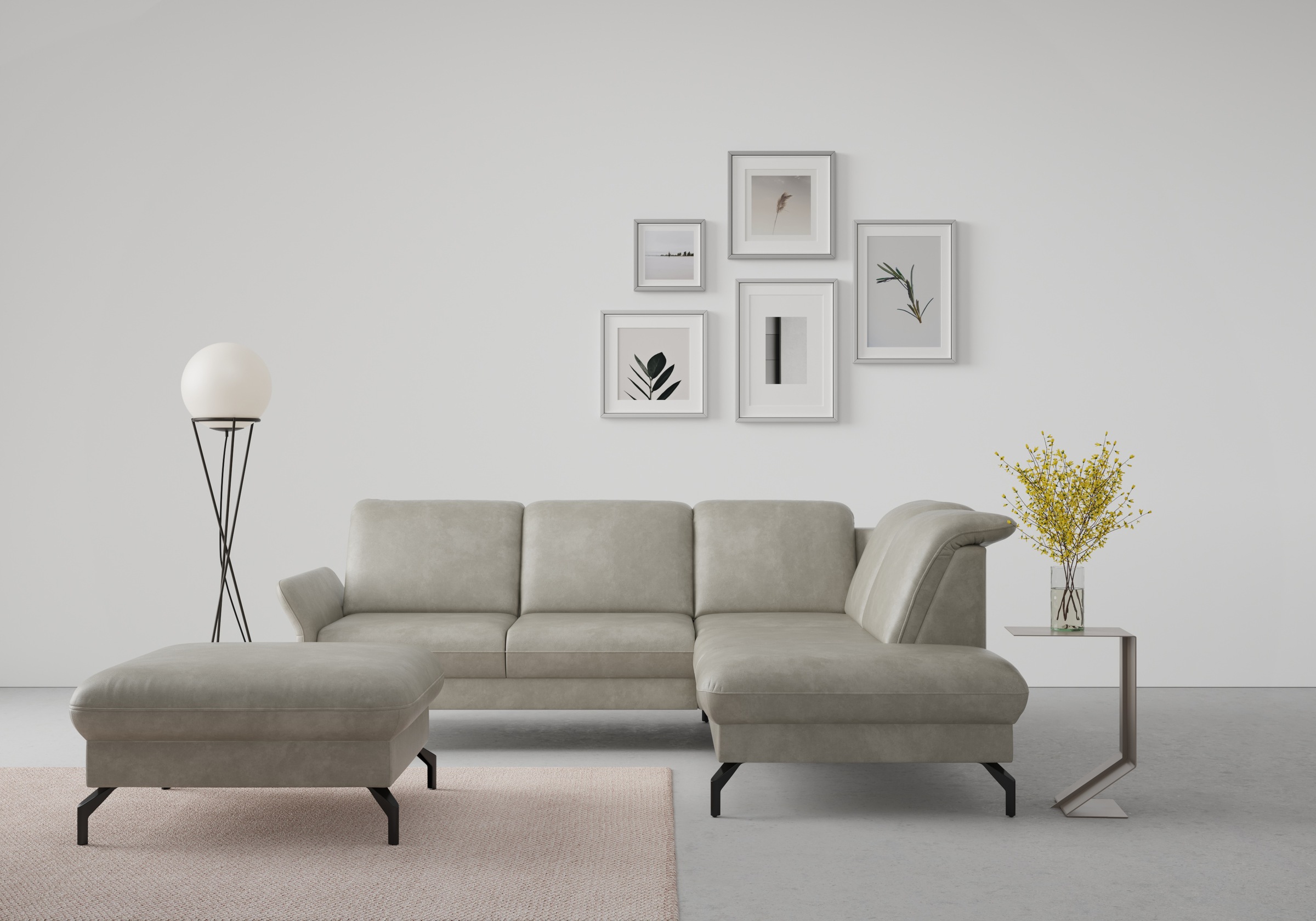 Ecksofa SIT & MORE "Fashion L-Form", grau (hellgrau), B:250cm H:84cm T:207cm, Sofas, Ecksofa, wahlweise mit Kopfteilverstellung und Vorziehsitz, motorisch 10