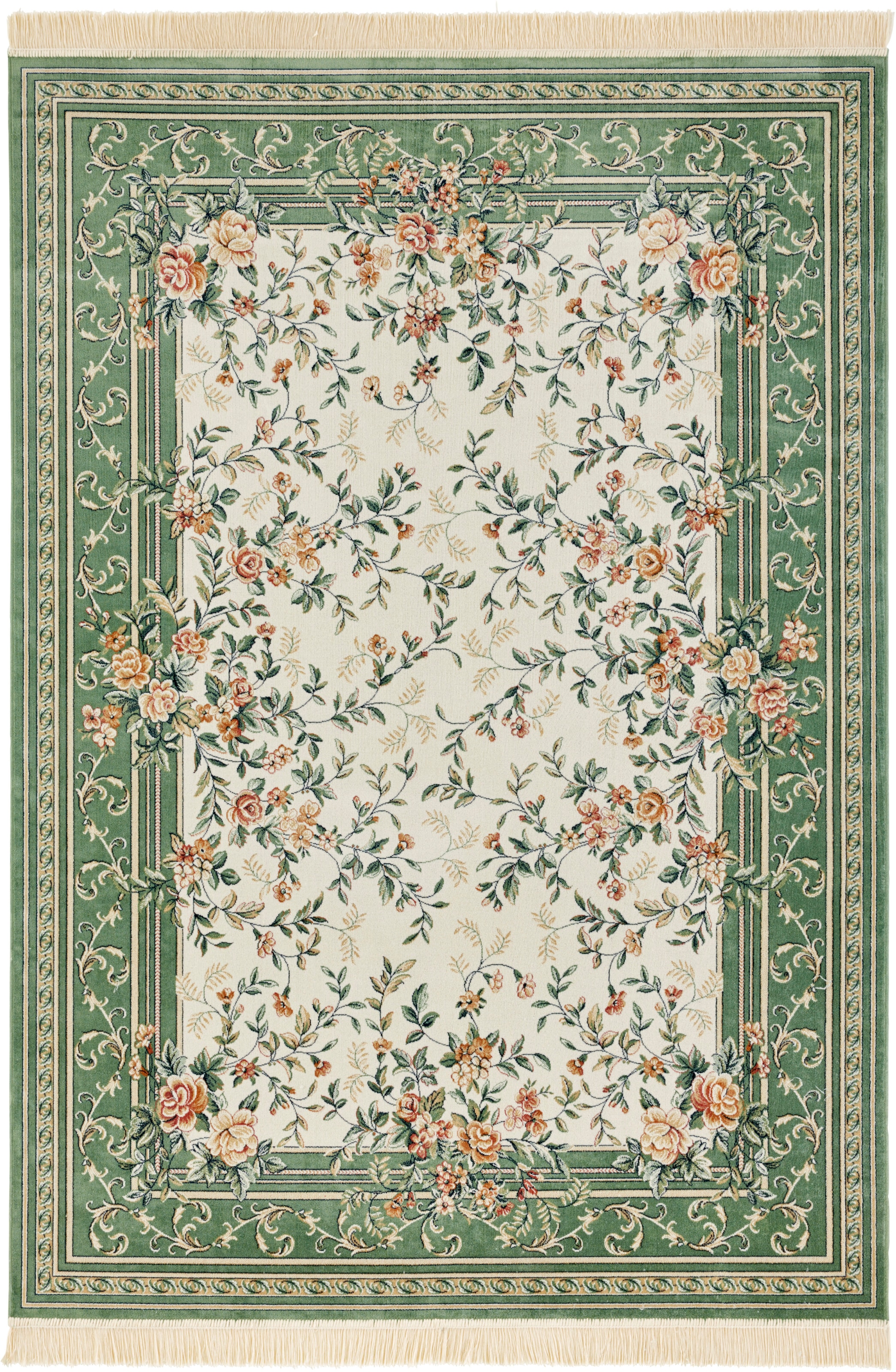 Teppich »Antik Flowers«, rechteckig, Orientalisch mit Fransen, Orient, Wohnzimmer,...