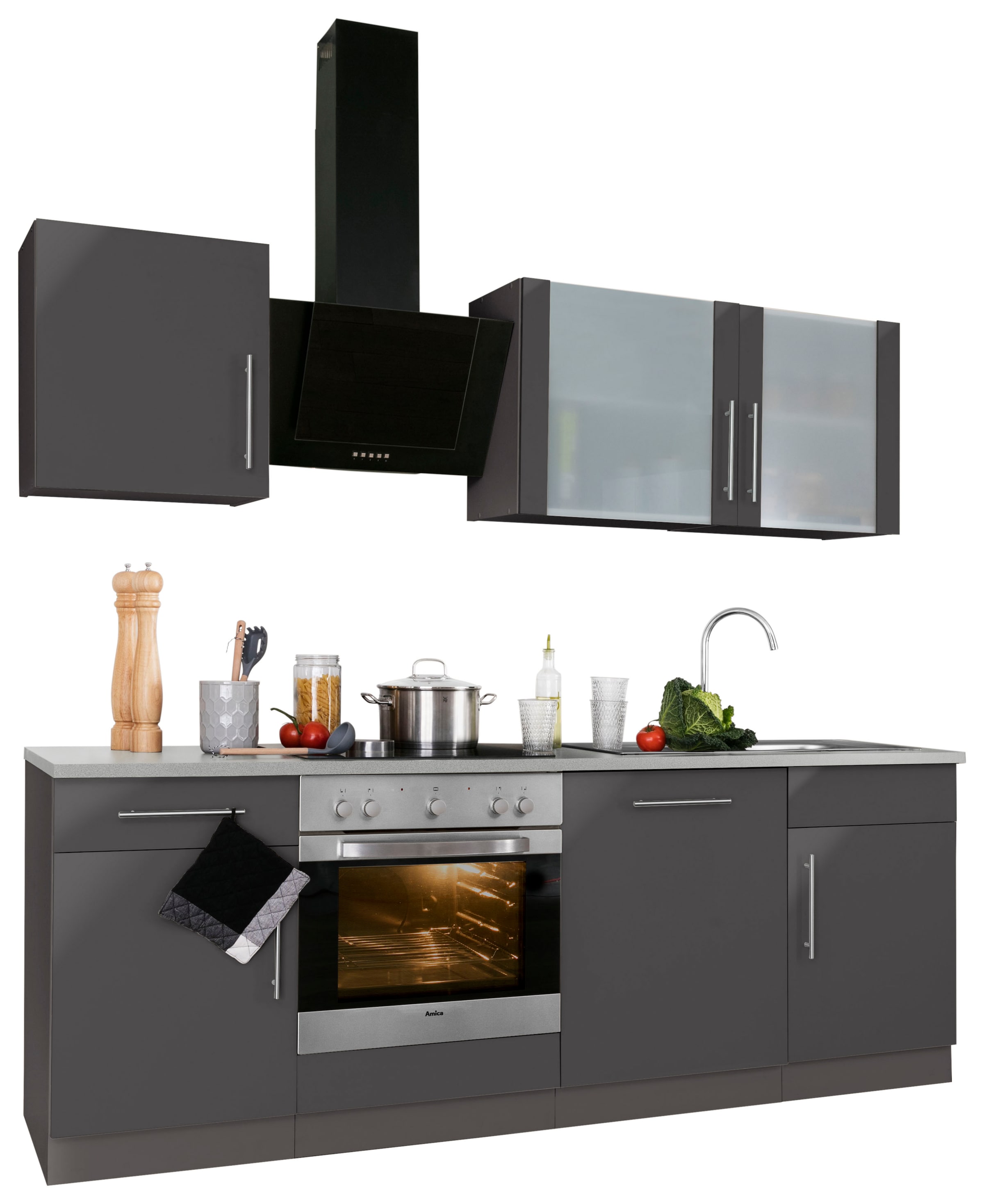 wiho Küchen "Cali" mit E-Geräten, Breite 220 cm