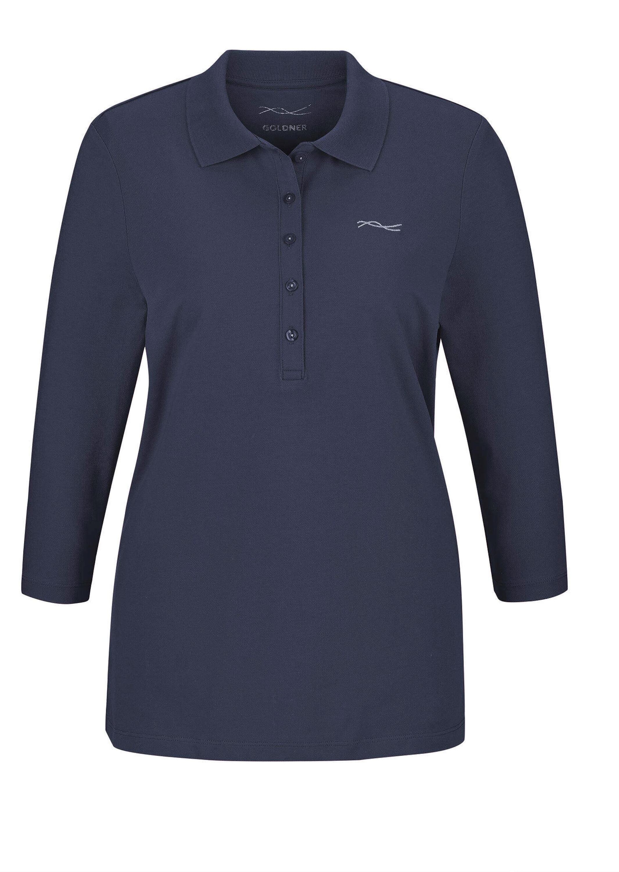 GOLDNER Poloshirt "Baumwollshirt mit Glanzakzenten" Ohne