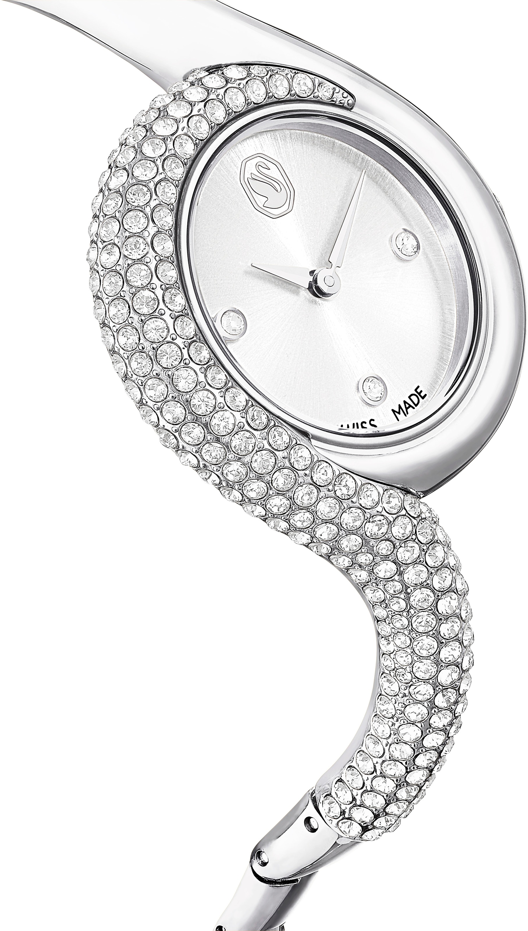 Swarovski Quarzuhr »DEXTERA BANGLE«, Armbanduhr, Damenuhr, Swiss Made, Edelstahlarmband, analog