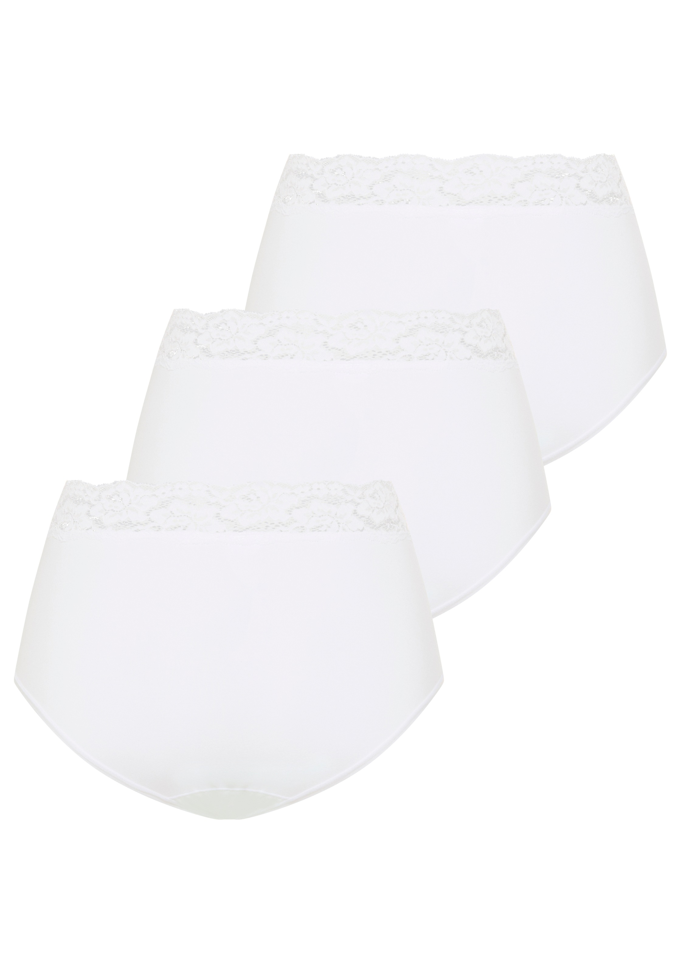 YSABEL MORA Shapingslip 3er Pack,  Baumwollmix, elastisch, leichter Shape-Effekt, Spitze