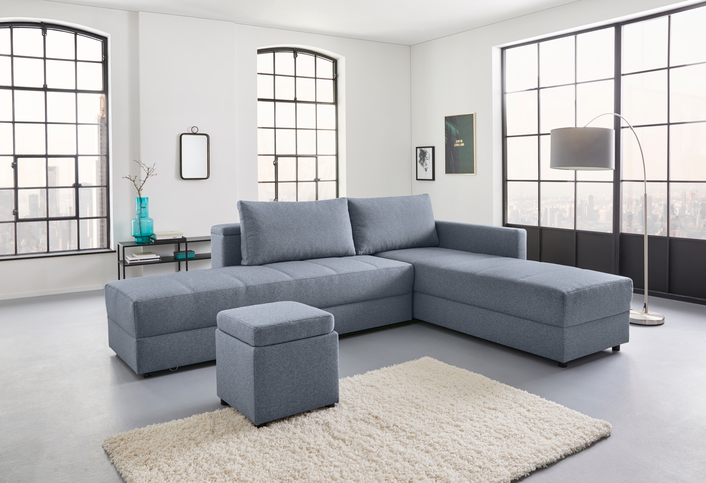 LOOKS by Wolfgang Joop Ecksofa »LooksIII L-Form«, durch Drehfunktion zum Bett wandelbar, inklusive Staufach