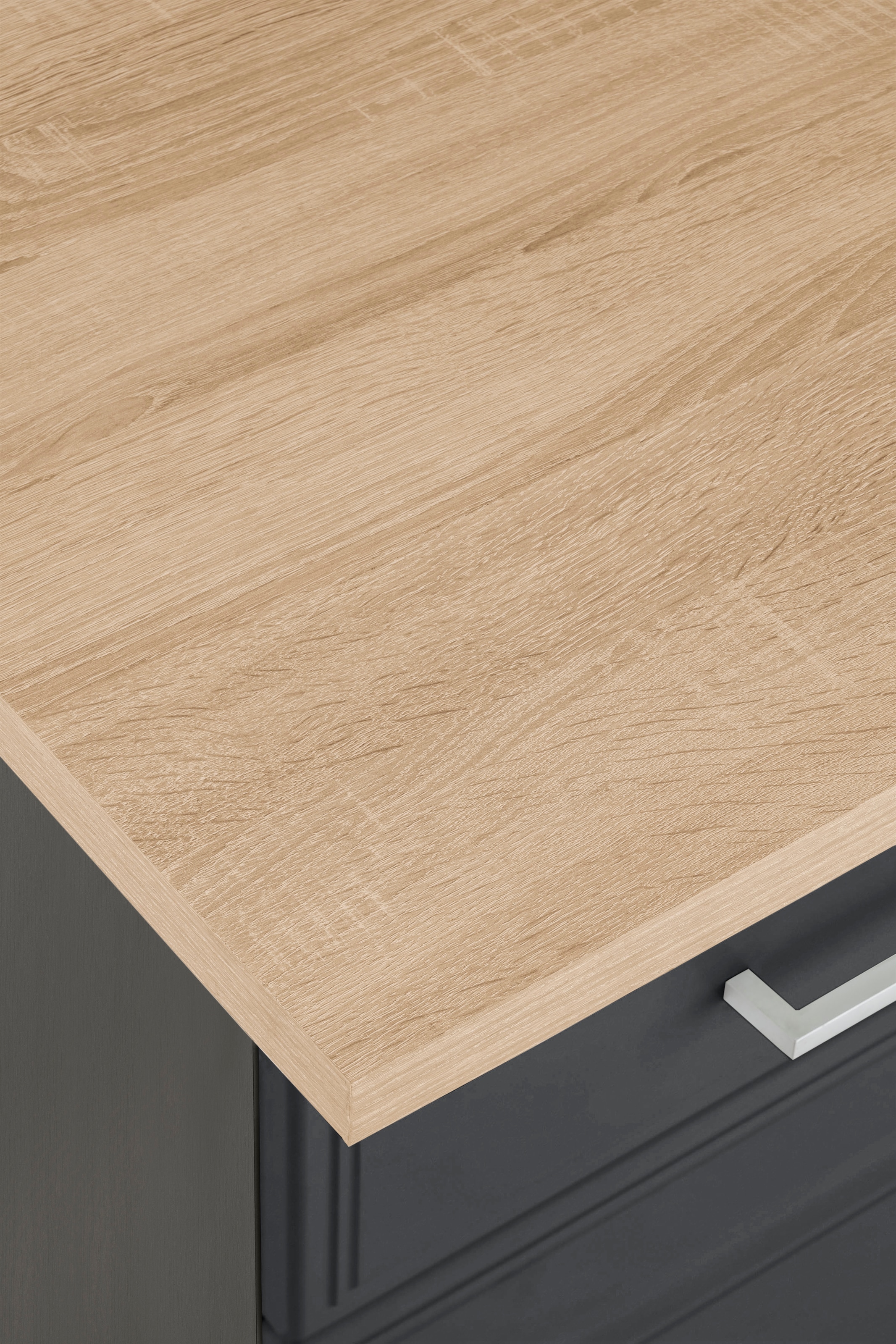 KOCHSTATION Küchenzeile »KS-Stockholm« Breite 210 cm, mit hochwertigen MDF Fronten im Landhaus-Stil