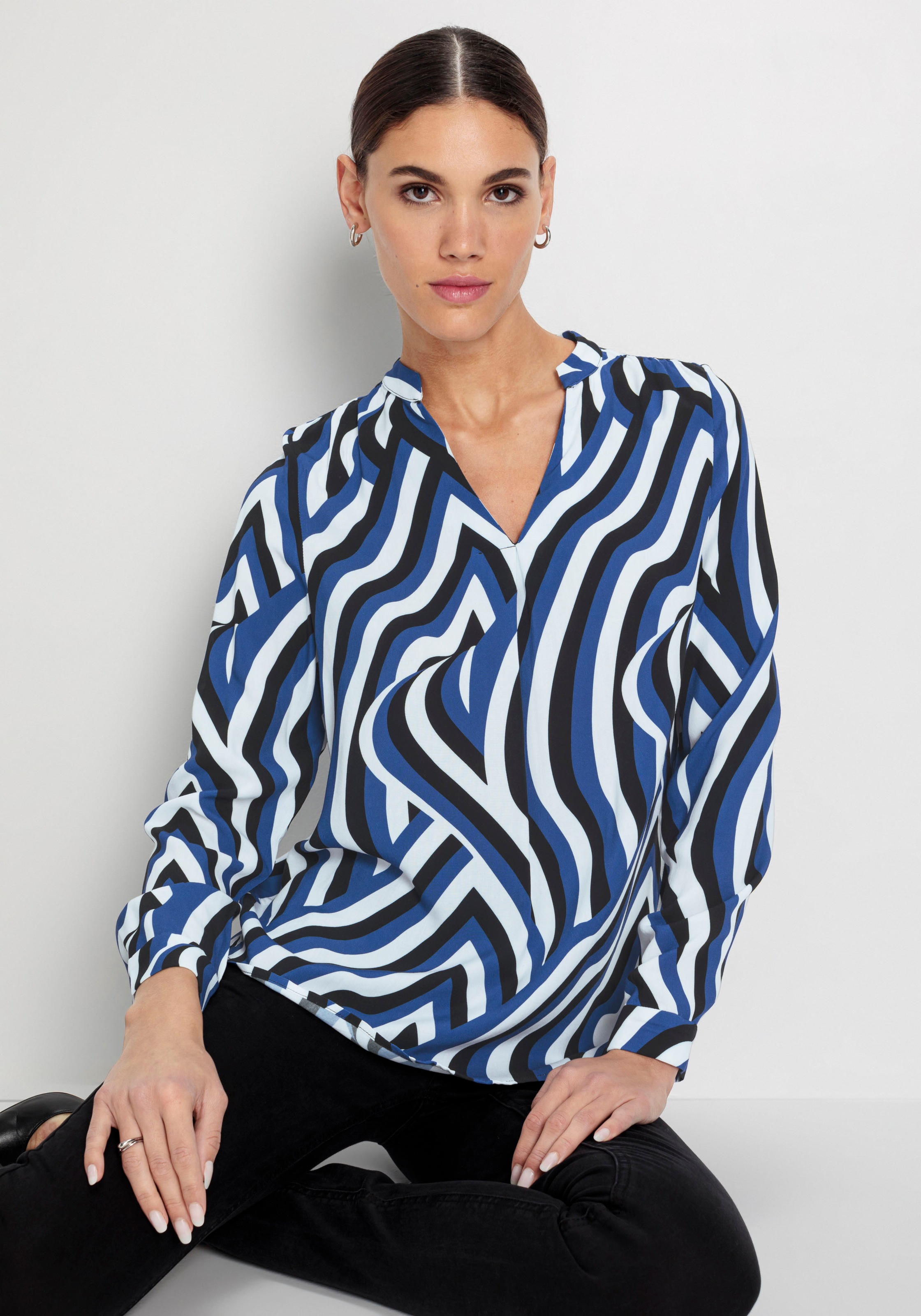 HECHTER PARIS Klassische Bluse, mit elegantem V-Ausschnitt günstig online kaufen