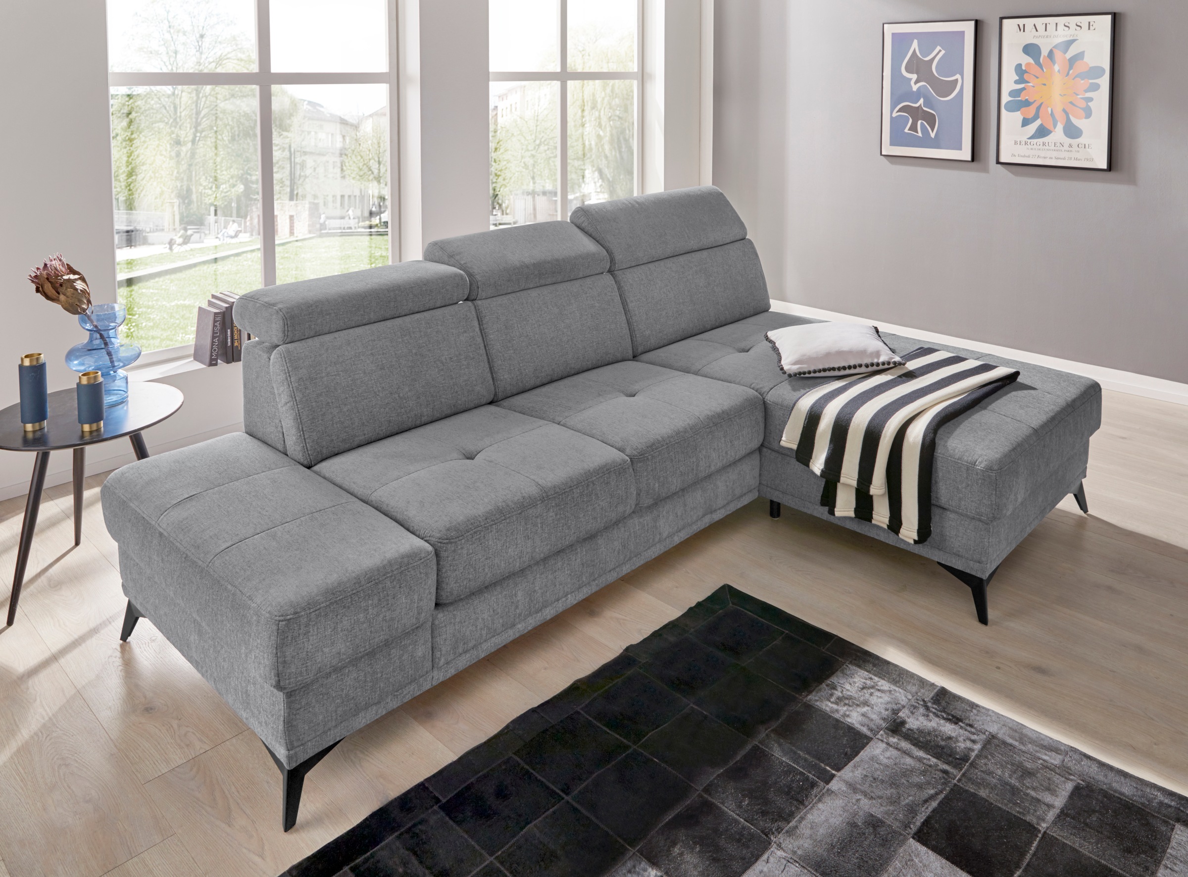 Home affaire Ecksofa "Cardiz L-Form" inkl.Kopfteilverstellung und Federkern günstig online kaufen