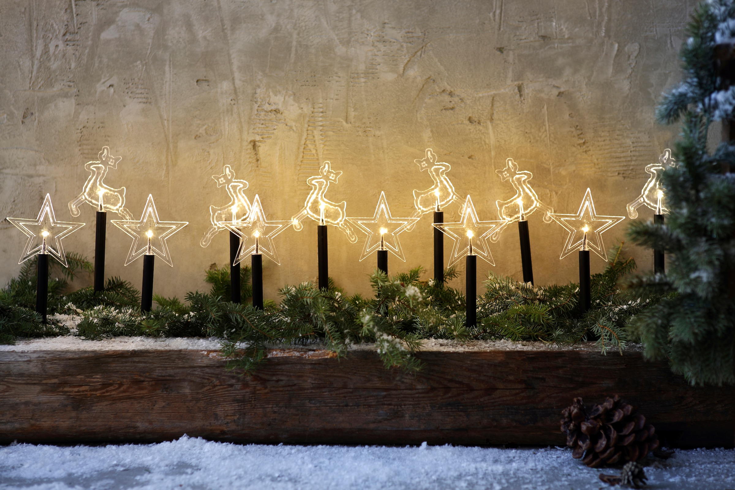my home LED Gartenleuchte "Leuchtstab Stern", mit 12 Erdspießen günstig online kaufen