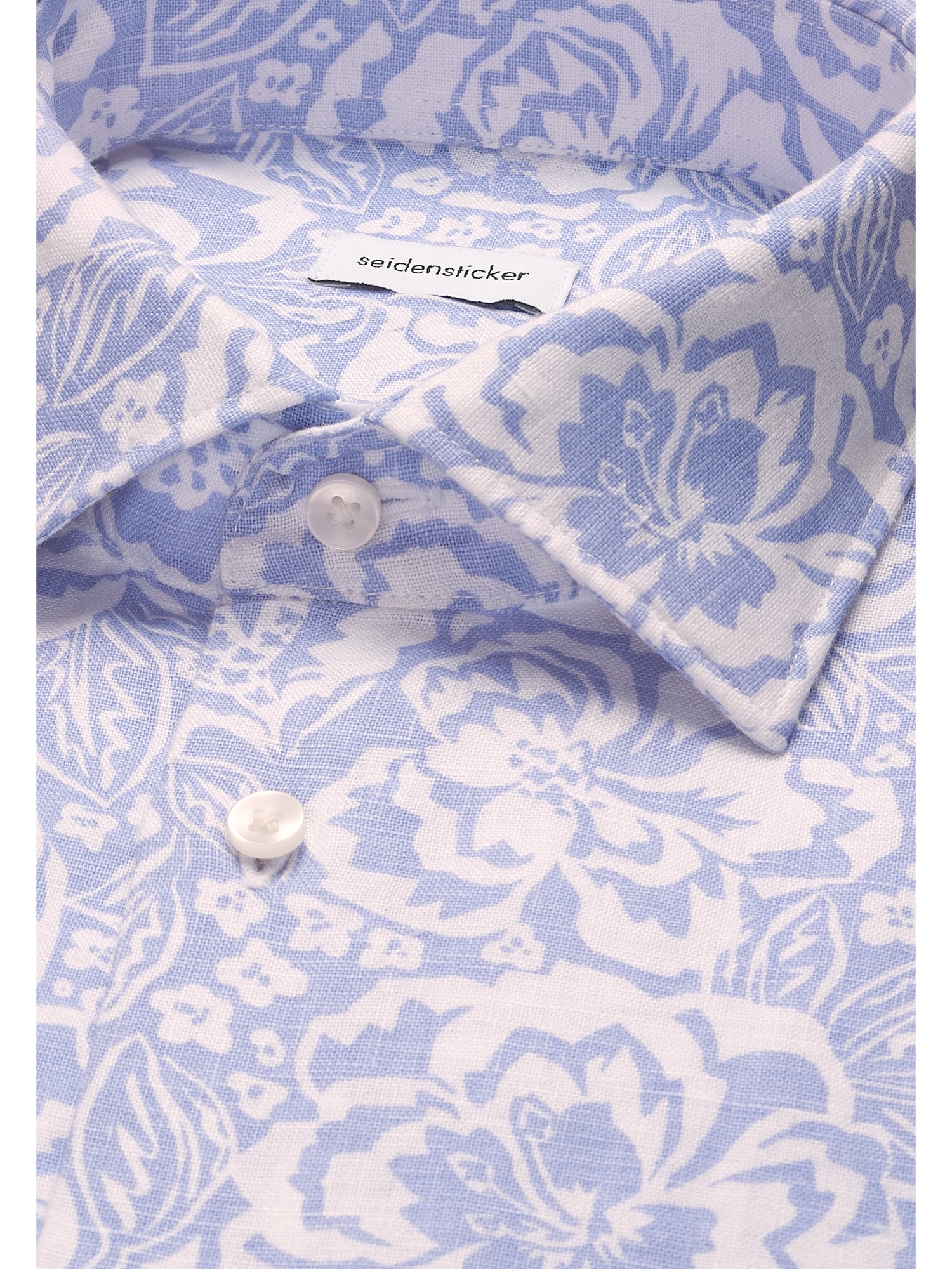 seidensticker Leinenhemd »Schwarze Rose« Slim 1/1 Kentkragen Druck