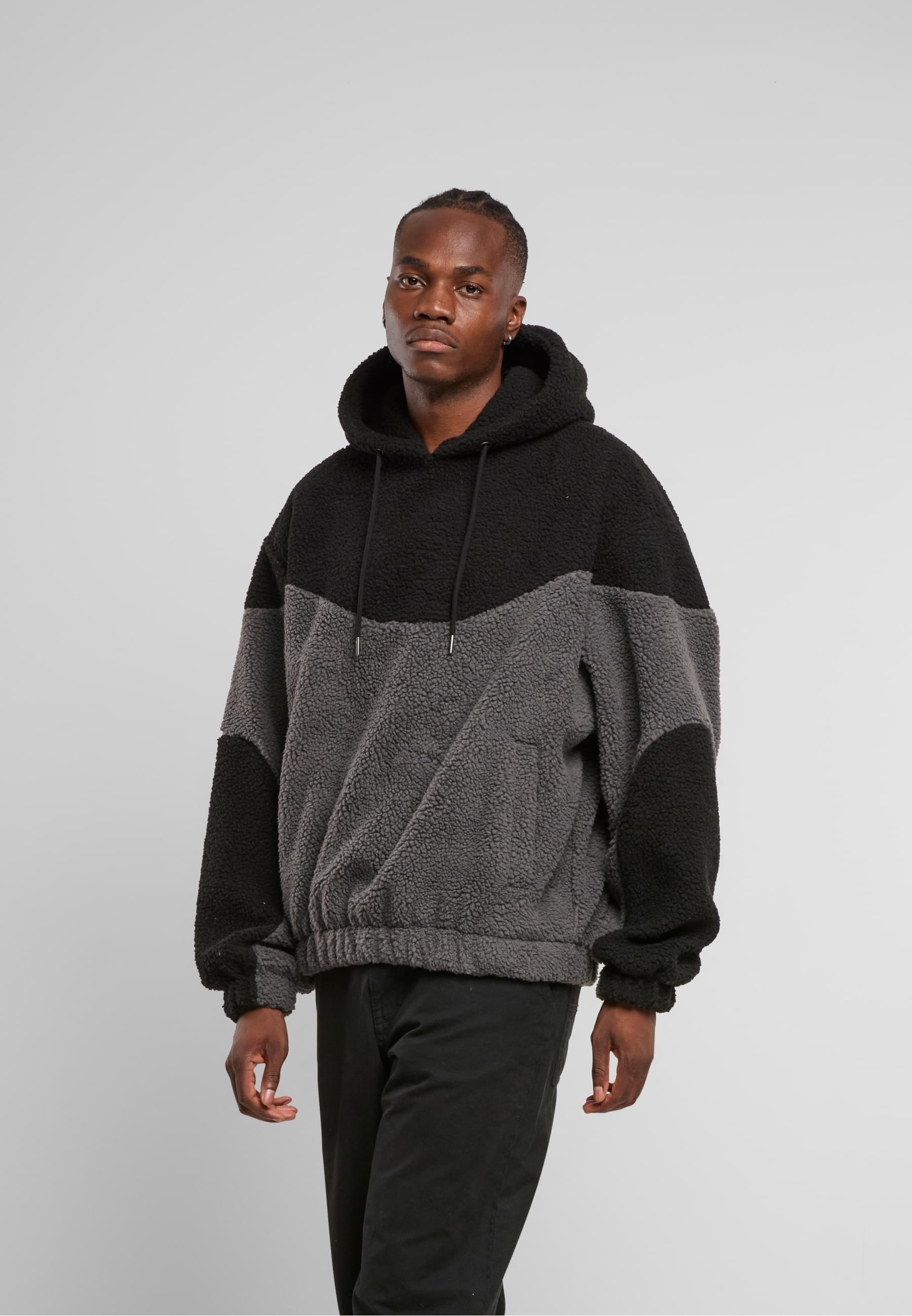 URBAN CLASSICS Kapuzensweatshirt »Urban Classics Weavy Colorblock Teddy Hoodie«, 1 Stk.
